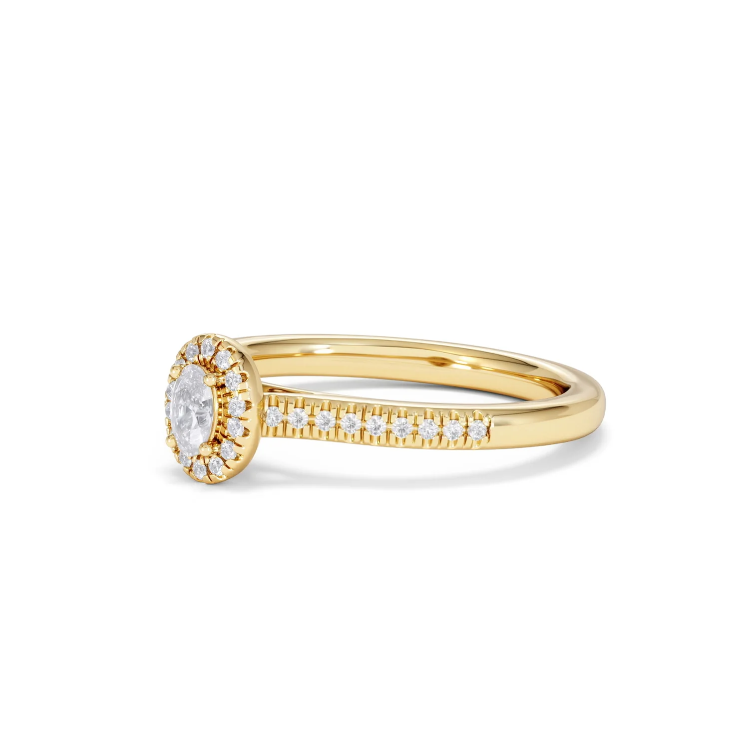 Lumia Oval Cut Lab Diamond Halo Ring 0.33ct F/VS in 18K Gold Vermeil - Image 80