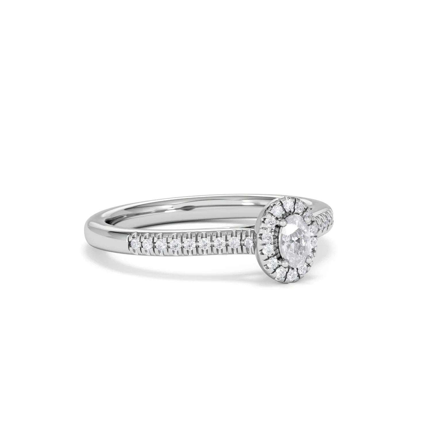 Lumia Oval Cut Lab Diamond Halo Ring 0.33ct F/VS in 925 Silver - Image 17
