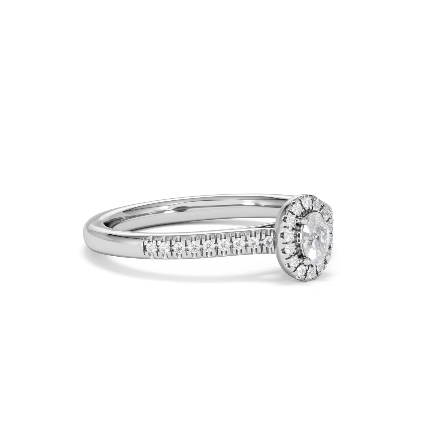 Lumia Oval Cut Lab Diamond Halo Ring 0.33ct F/VS in 925 Silver - Image 19