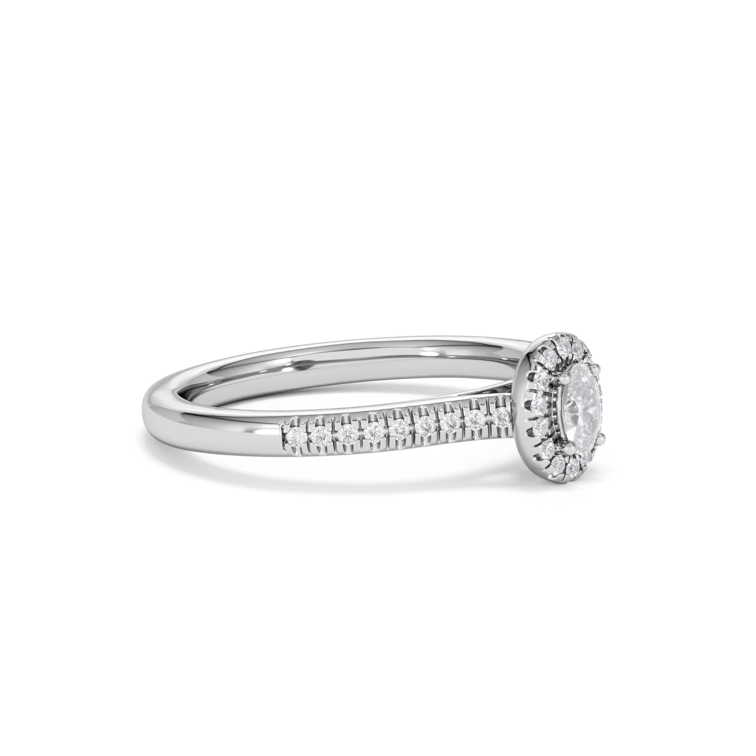Lumia Oval Cut Lab Diamond Halo Ring 0.33ct F/VS in 925 Silver - Image 21