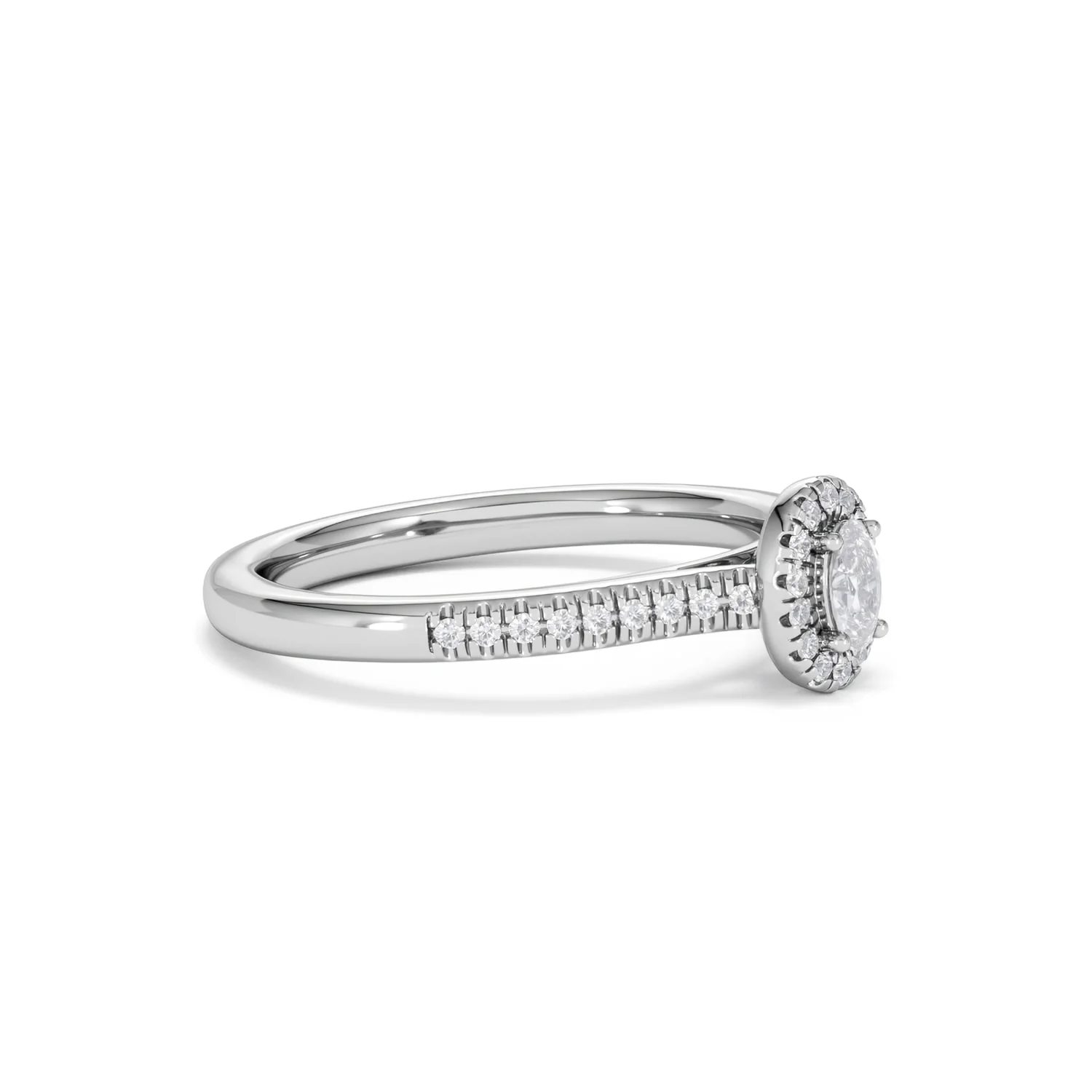 Lumia Oval Cut Lab Diamond Halo Ring 0.33ct F/VS in 925 Silver - Image 22