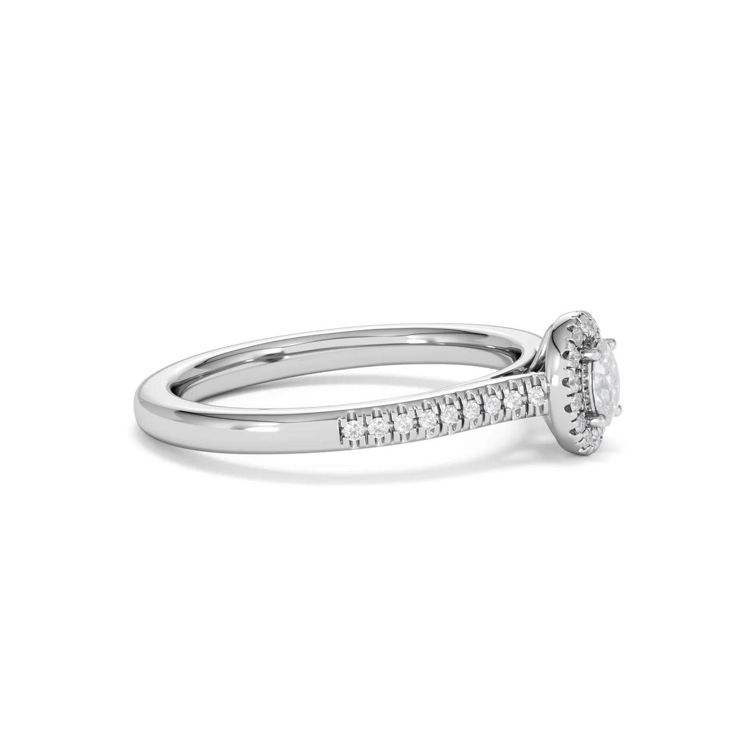 Lumia Oval Cut Lab Diamond Halo Ring 0.33ct F/VS in 925 Silver - Image 25