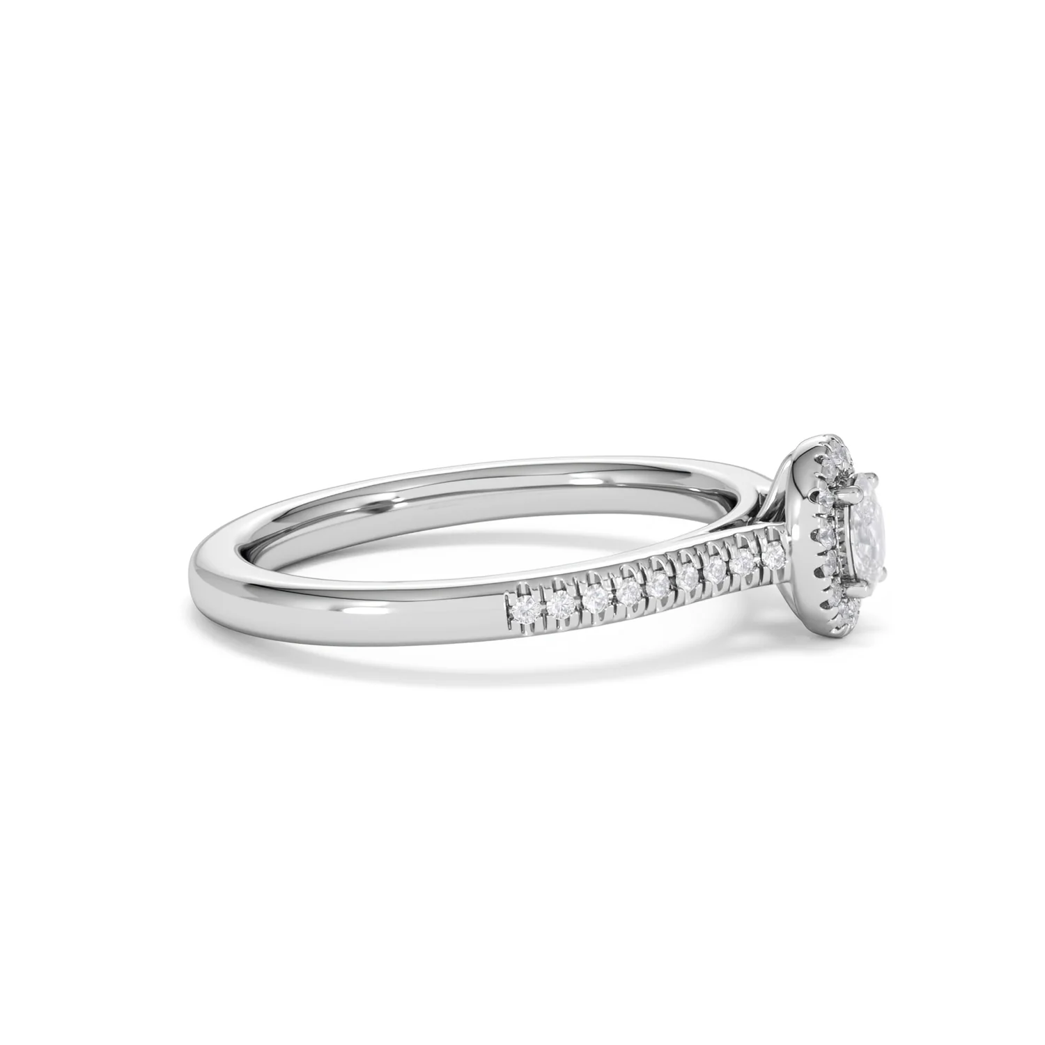 Lumia Oval Cut Lab Diamond Halo Ring 0.33ct F/VS in 925 Silver - Image 26