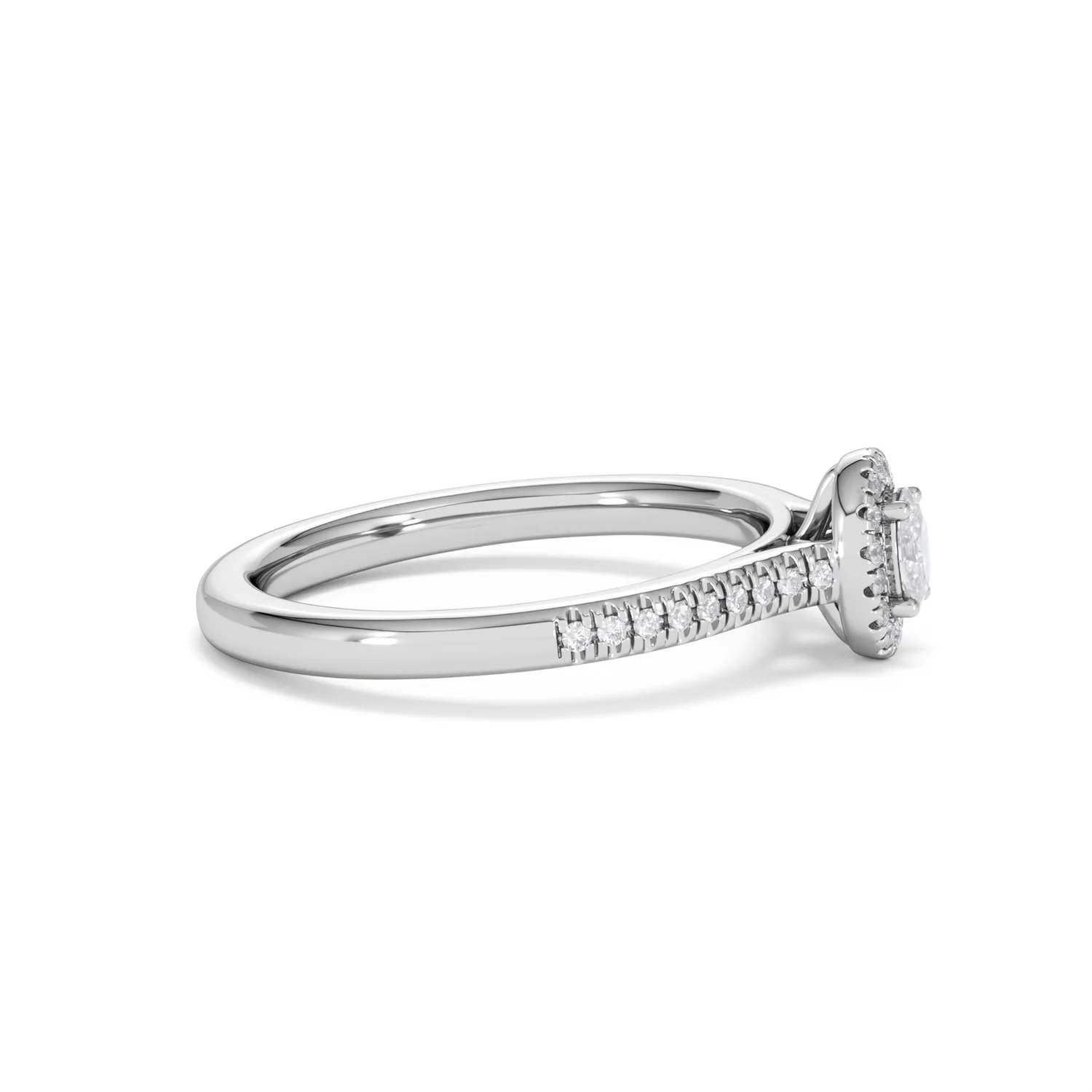 Lumia Oval Cut Lab Diamond Halo Ring 0.33ct F/VS in 925 Silver - Image 27