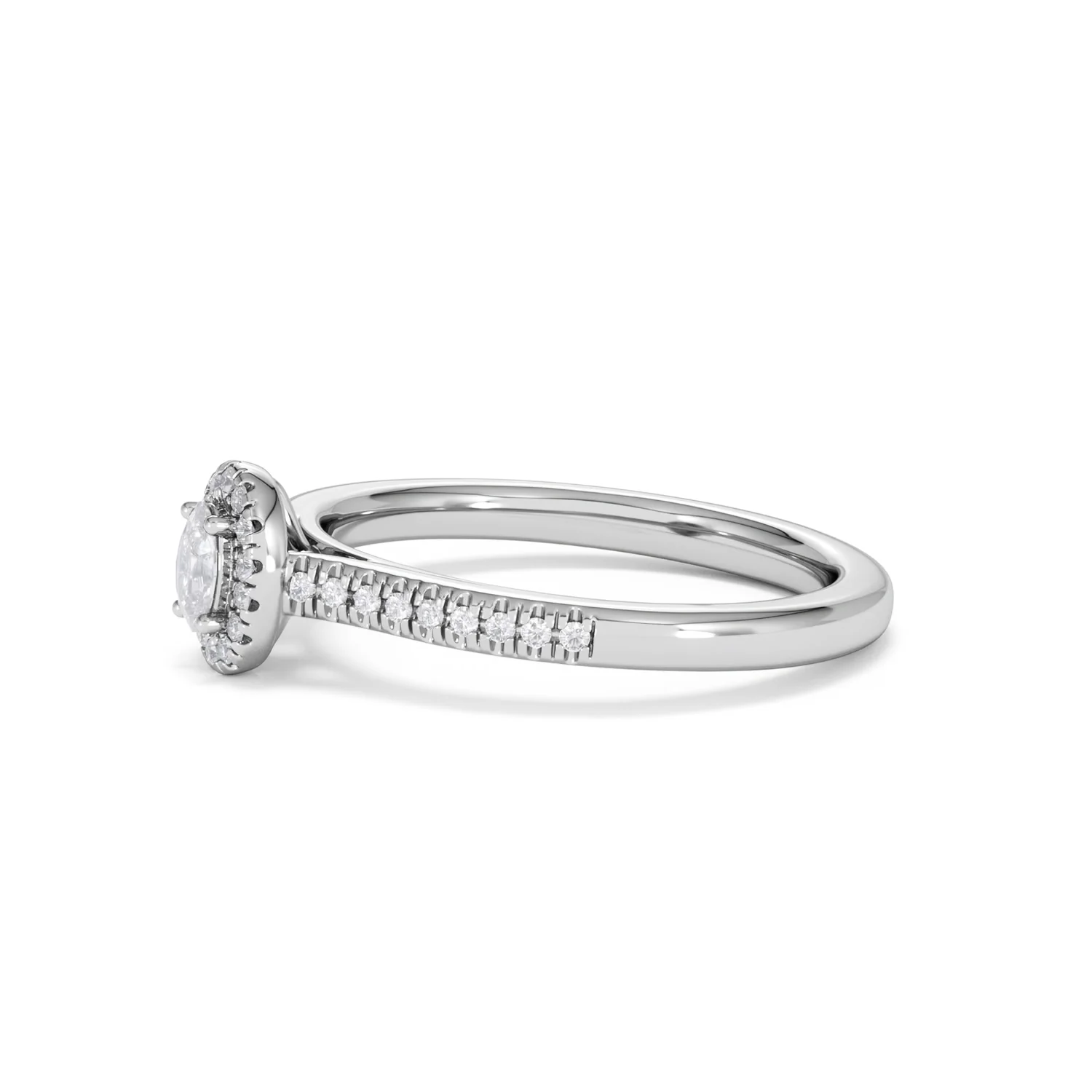Lumia Oval Cut Lab Diamond Halo Ring 0.33ct F/VS in 925 Silver - Image 75