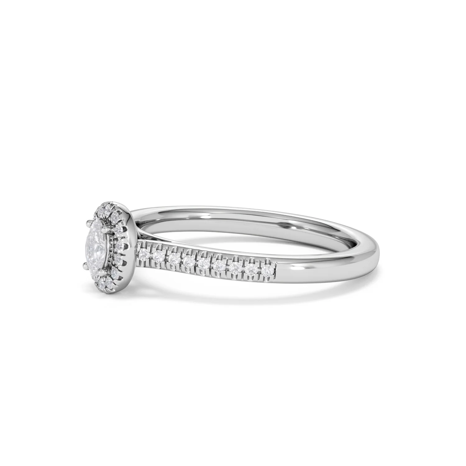 Lumia Oval Cut Lab Diamond Halo Ring 0.33ct F/VS in 925 Silver - Image 77
