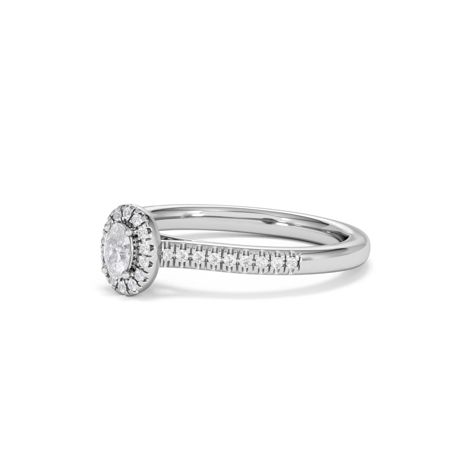 Lumia Oval Cut Lab Diamond Halo Ring 0.33ct F/VS in 925 Silver - Image 80