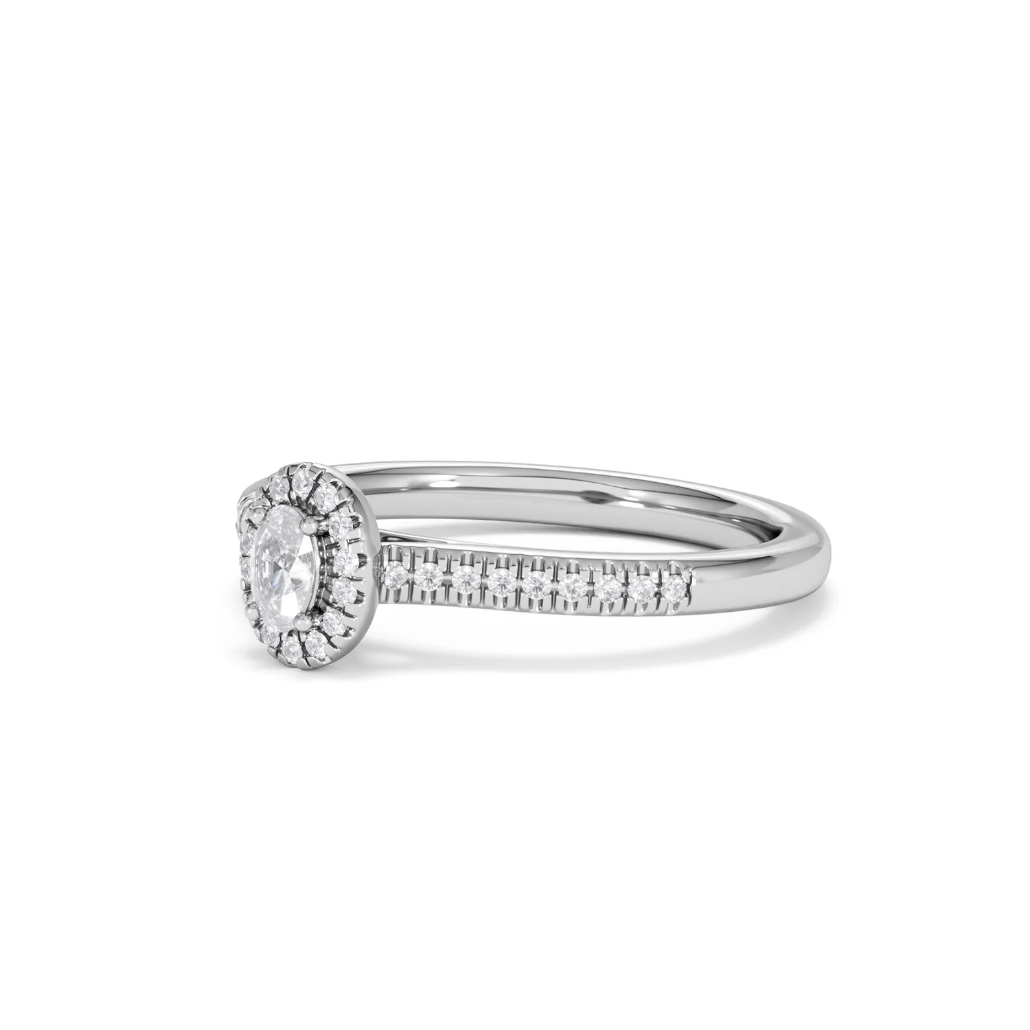Lumia Oval Cut Lab Diamond Halo Ring 0.33ct F/VS in 925 Silver - Image 81