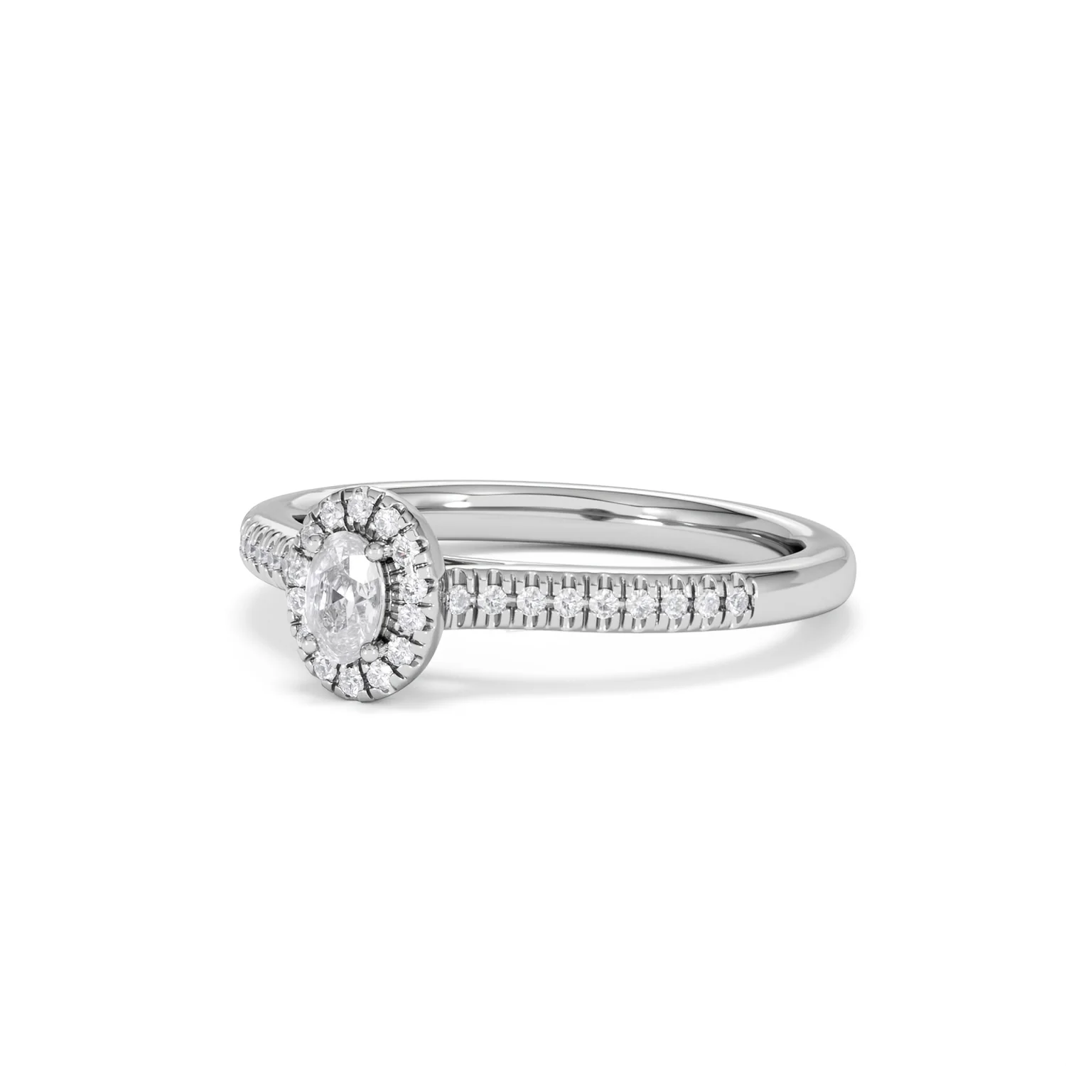 Lumia Oval Cut Lab Diamond Halo Ring 0.33ct F/VS in 925 Silver - Image 83