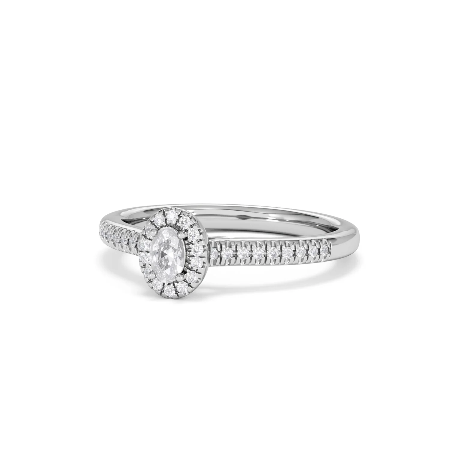 Lumia Oval Cut Lab Diamond Halo Ring 0.33ct F/VS in 925 Silver - Image 85