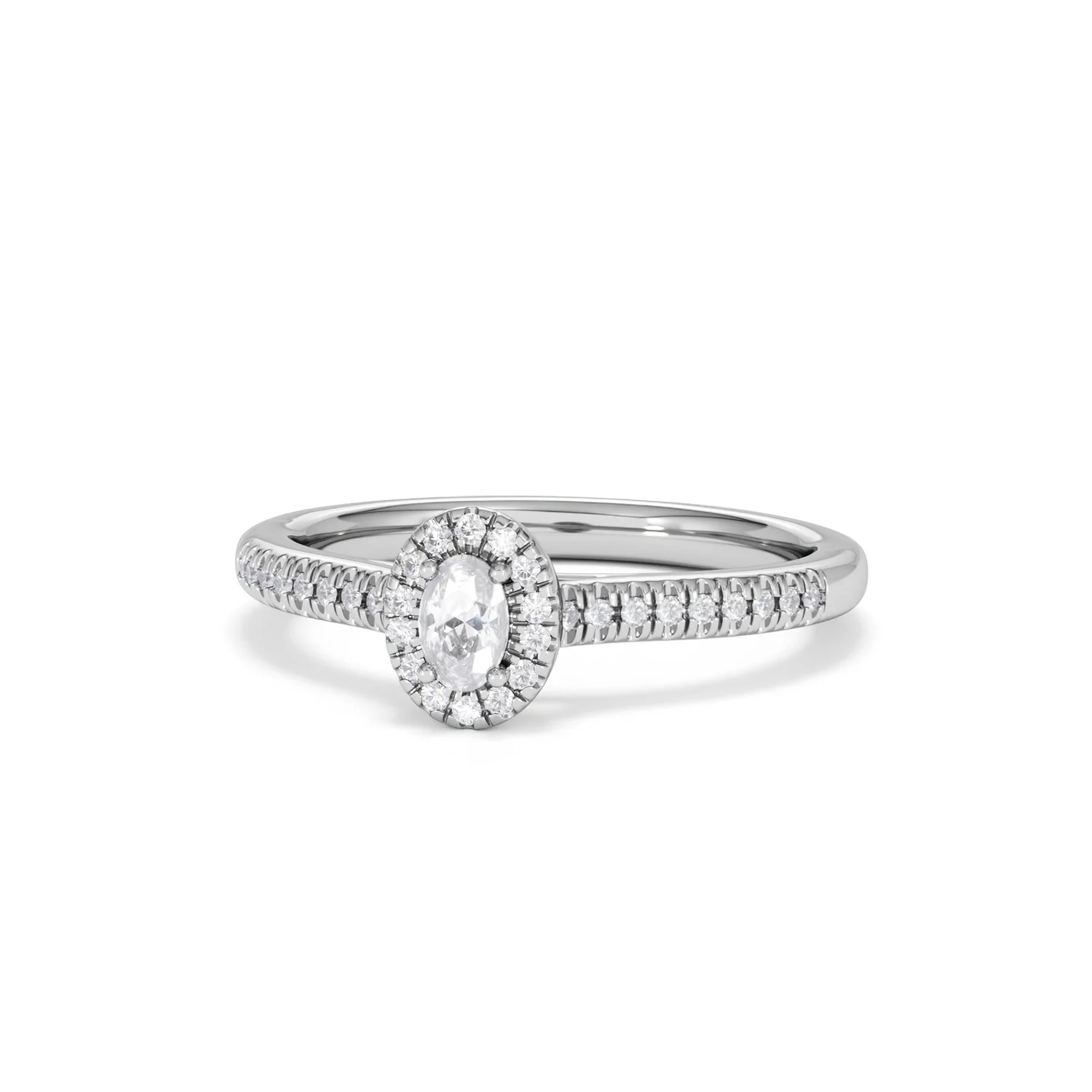 Lumia Oval Cut Lab Diamond Halo Ring 0.33ct F/VS in 925 Silver - Image 87