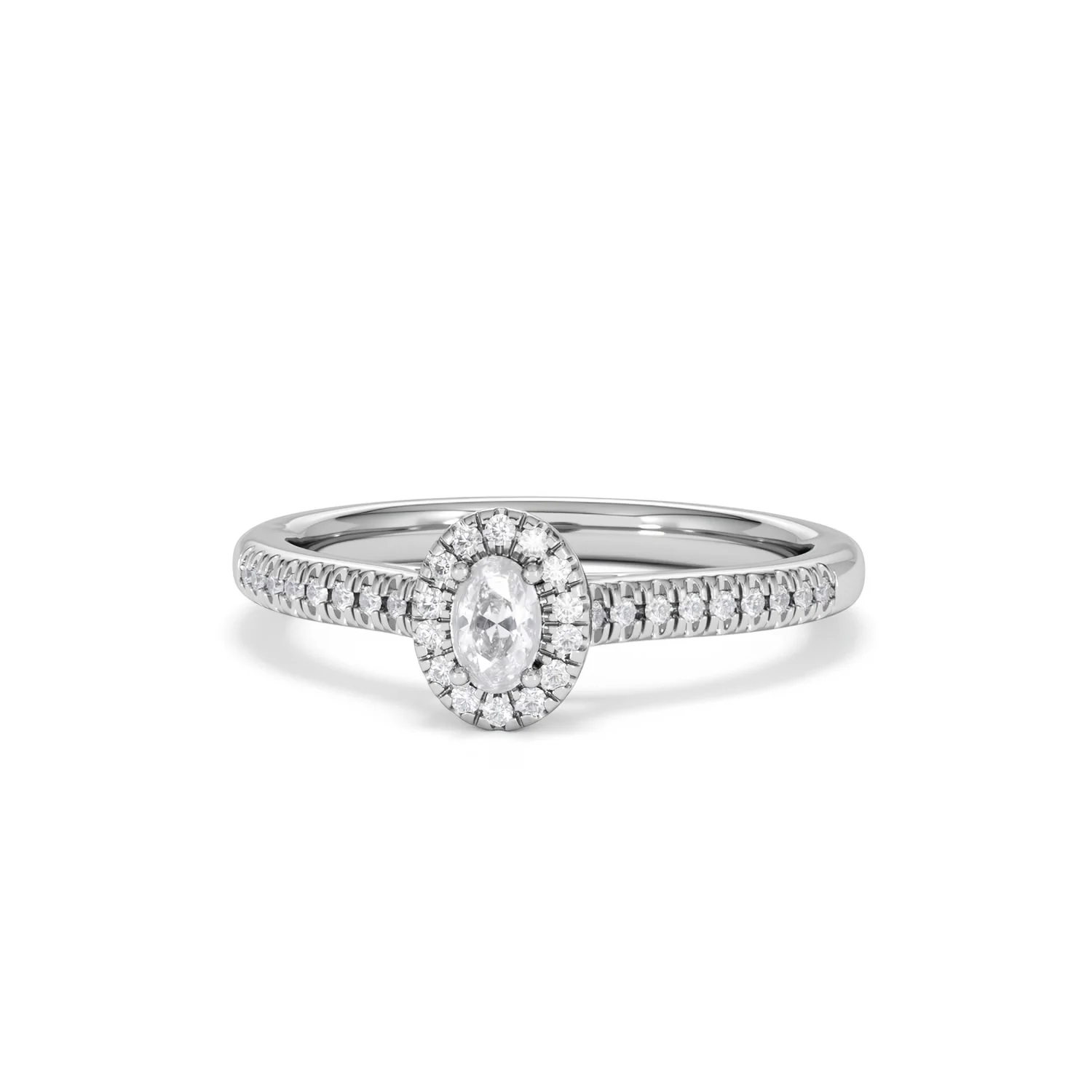 Lumia Oval Cut Lab Diamond Halo Ring 0.33ct F/VS in 925 Silver - Image 88