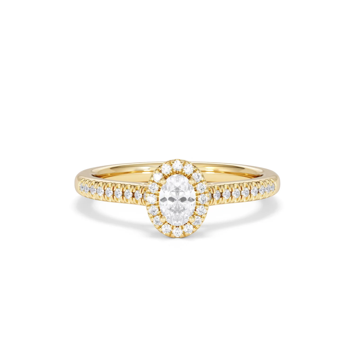 Lumia Oval Cut Lab Diamond Halo Ring 0.50ct F/VS in 18K Gold Vermeil - Image 10