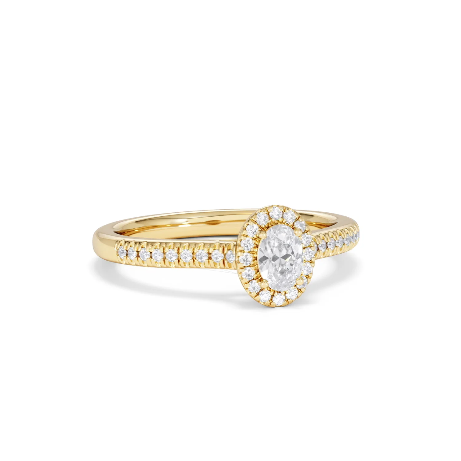Lumia Oval Cut Lab Diamond Halo Ring 0.50ct F/VS in 18K Gold Vermeil - Image 14