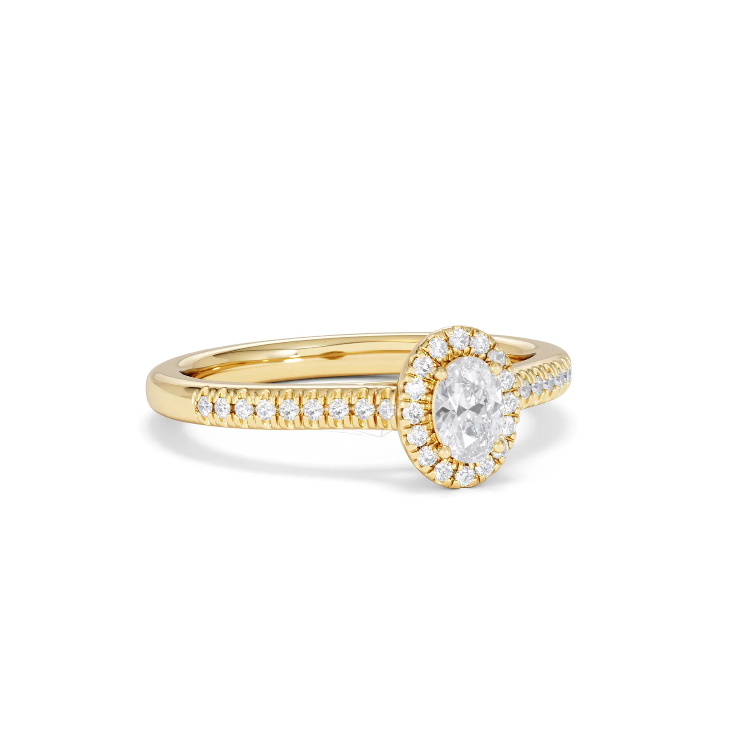 Lumia Oval Cut Lab Diamond Halo Ring 0.50ct F/VS in 18K Gold Vermeil - Image 15