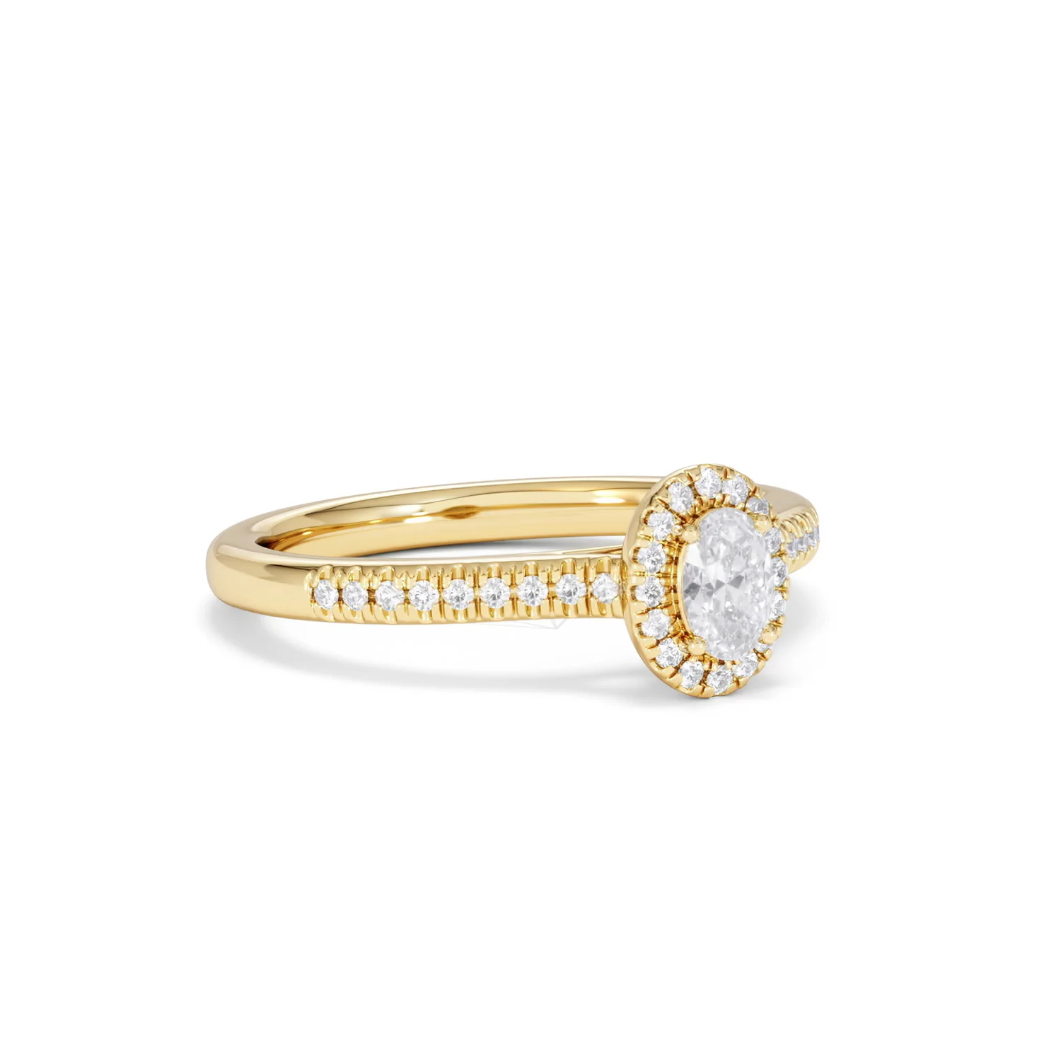 Lumia Oval Cut Lab Diamond Halo Ring 0.50ct F/VS in 18K Gold Vermeil - Image 17