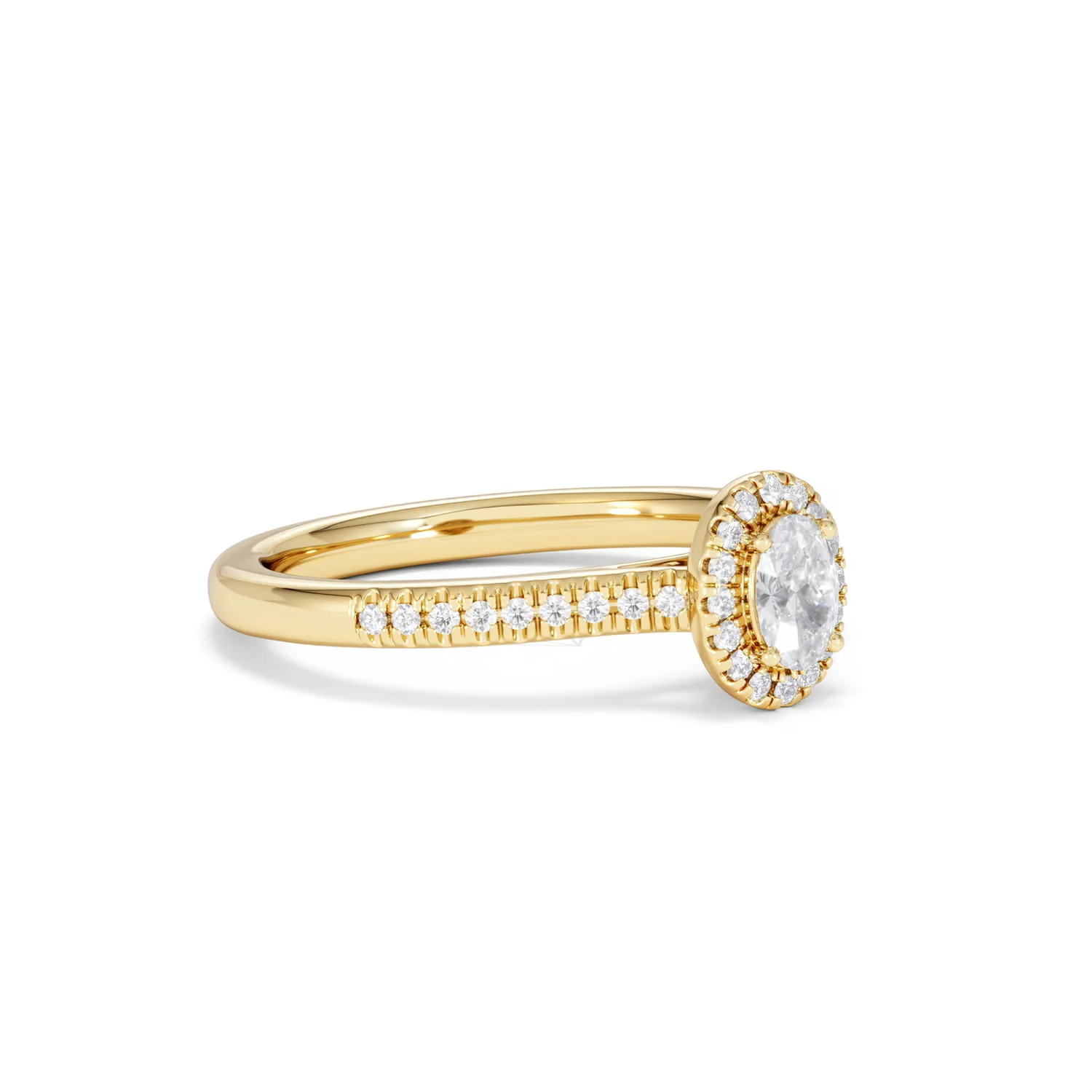 Lumia Oval Cut Lab Diamond Halo Ring 0.50ct F/VS in 18K Gold Vermeil - Image 19