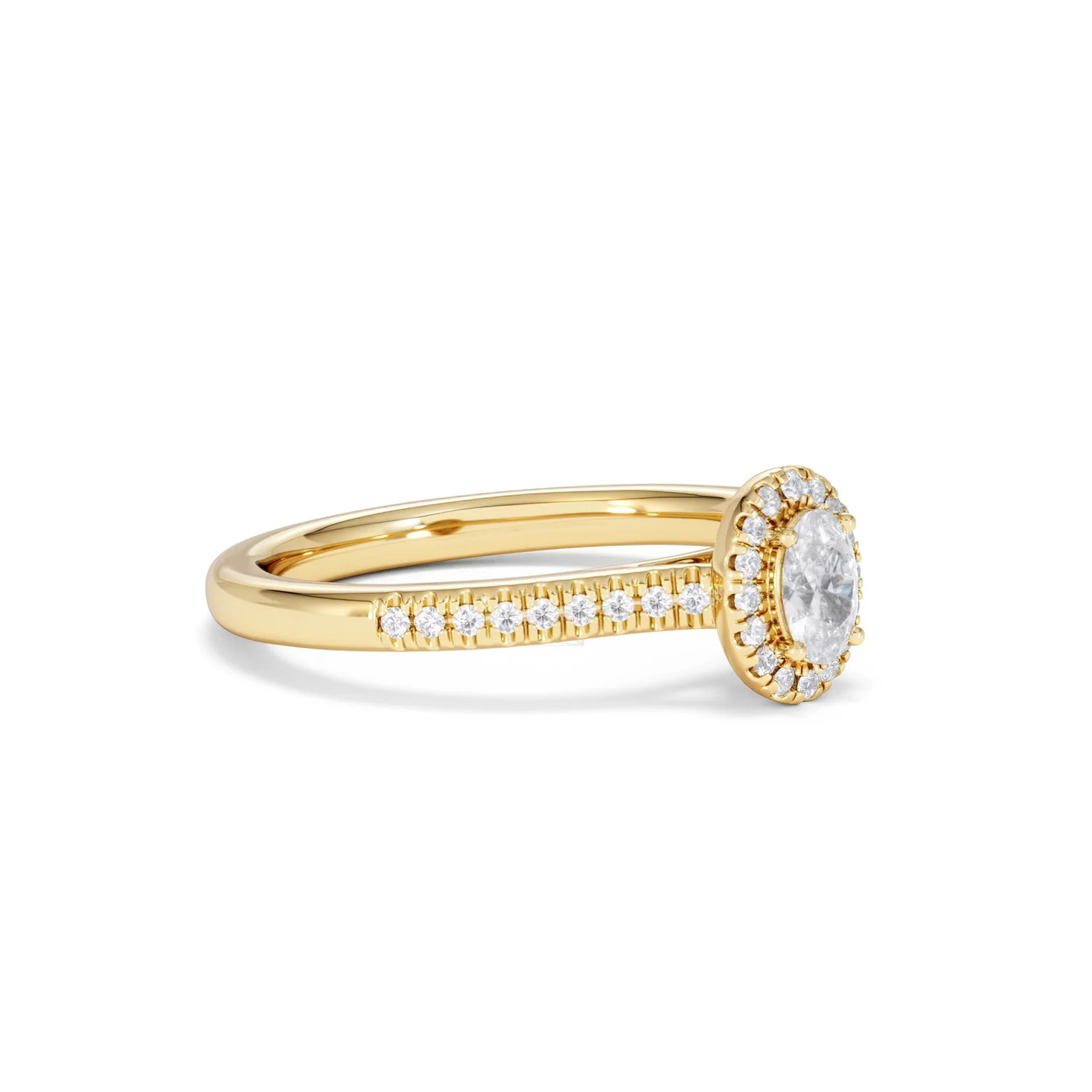 Lumia Oval Cut Lab Diamond Halo Ring 0.50ct F/VS in 18K Gold Vermeil - Image 20