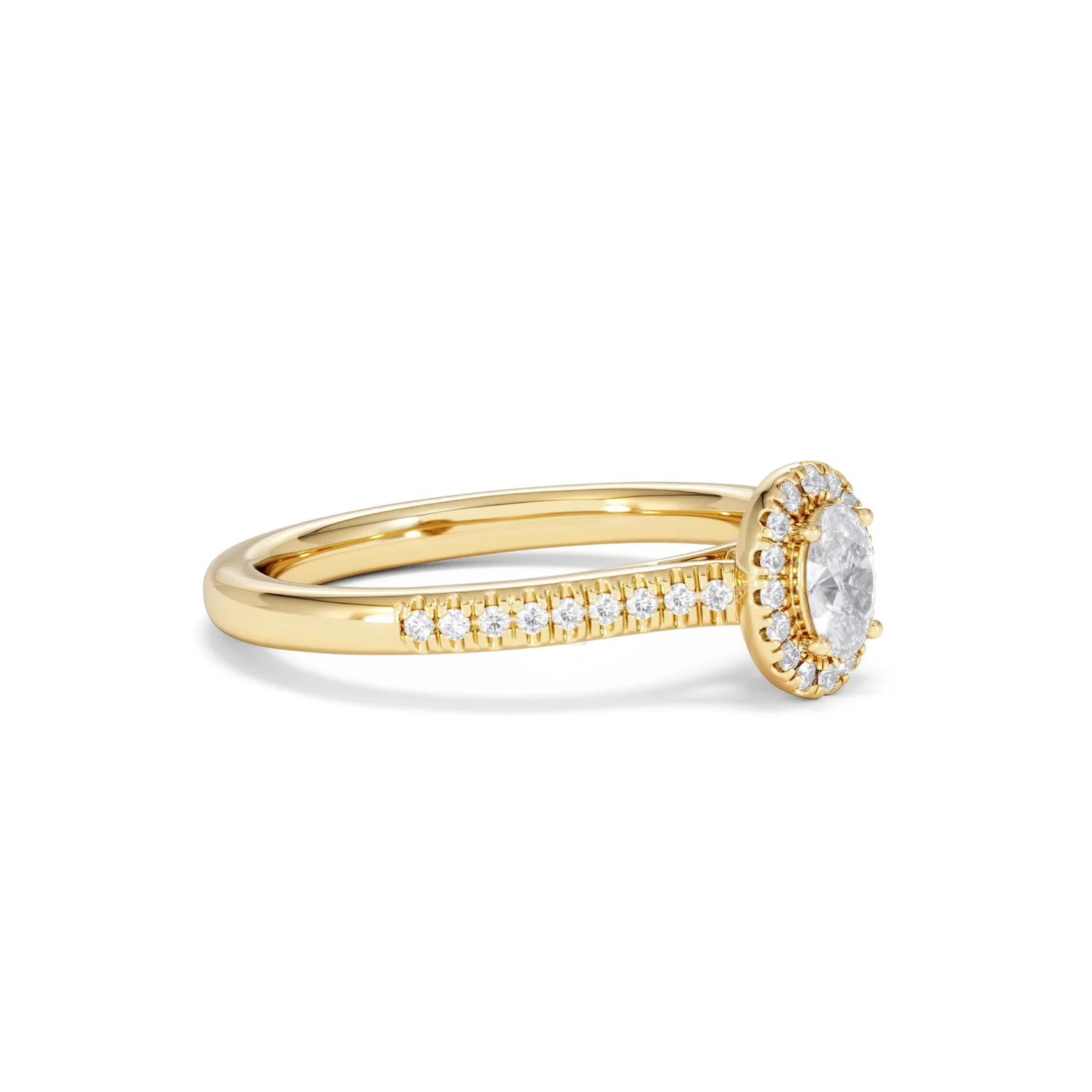 Lumia Oval Cut Lab Diamond Halo Ring 0.50ct F/VS in 18K Gold Vermeil - Image 21