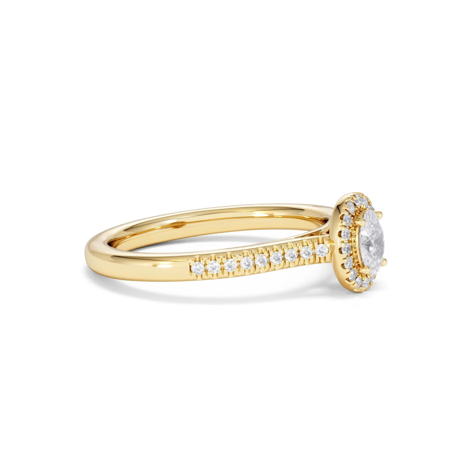 Lumia Oval Cut Lab Diamond Halo Ring 0.50ct F/VS in 18K Gold Vermeil - Image 23