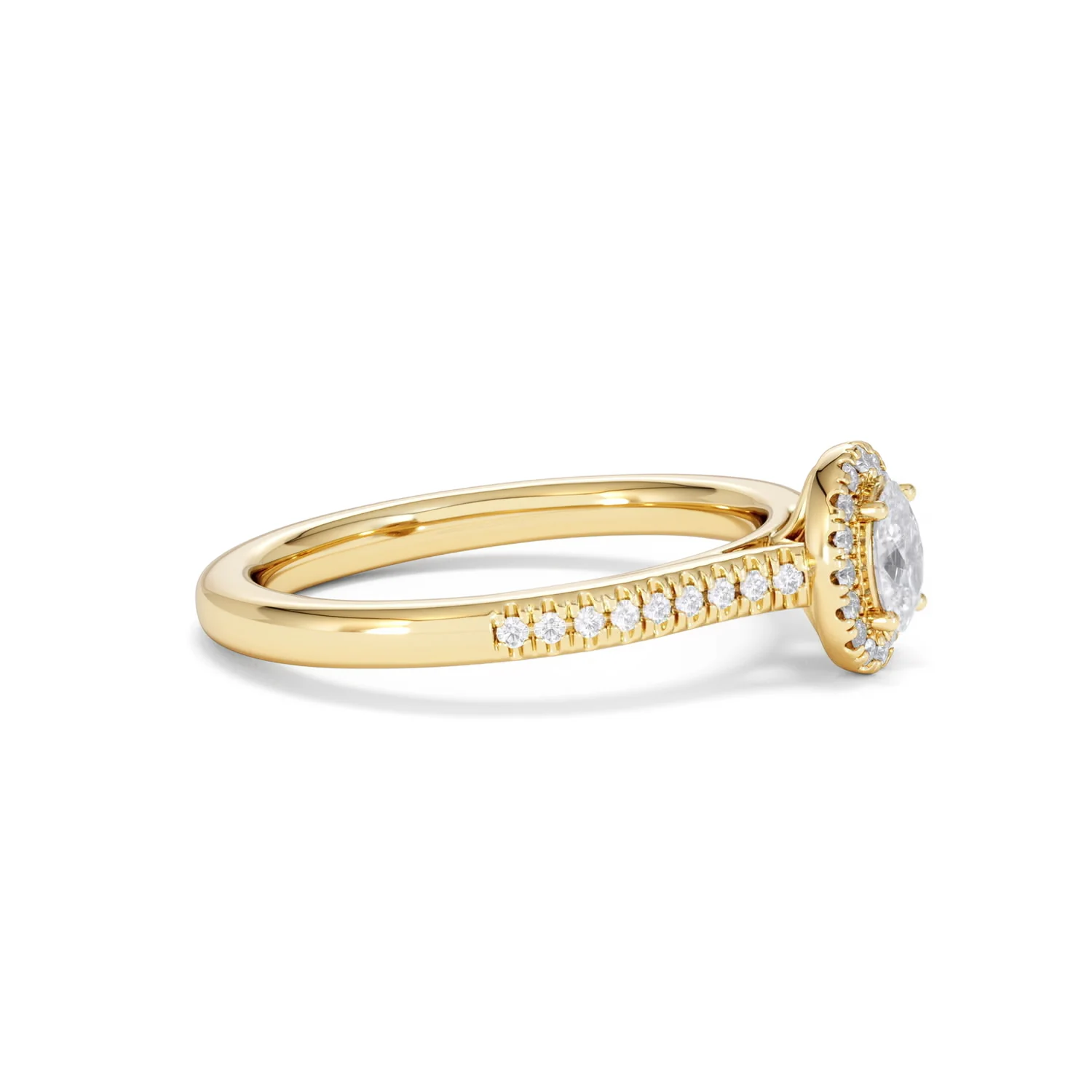 Lumia Oval Cut Lab Diamond Halo Ring 0.50ct F/VS in 18K Gold Vermeil - Image 25