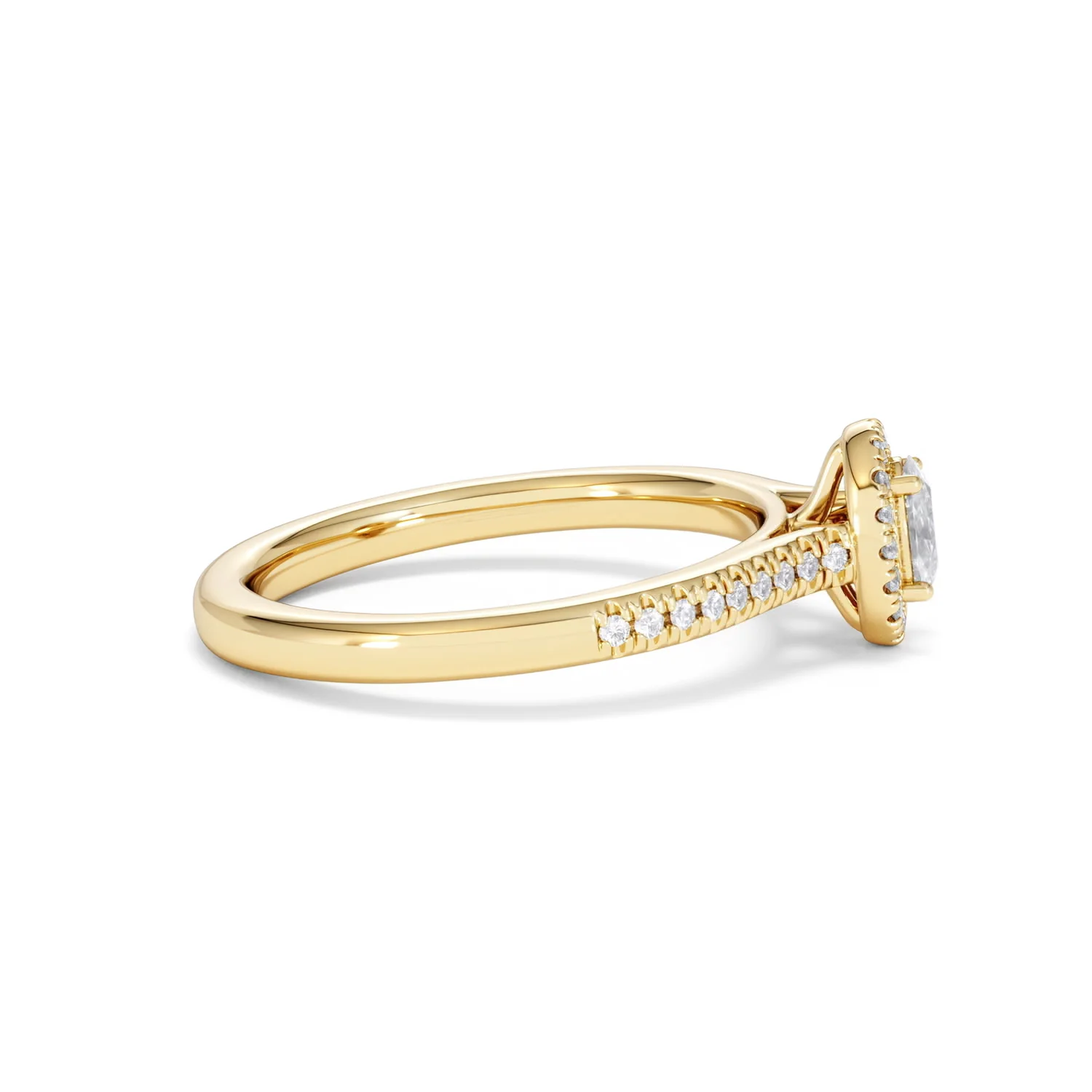 Lumia Oval Cut Lab Diamond Halo Ring 0.50ct F/VS in 18K Gold Vermeil - Image 29