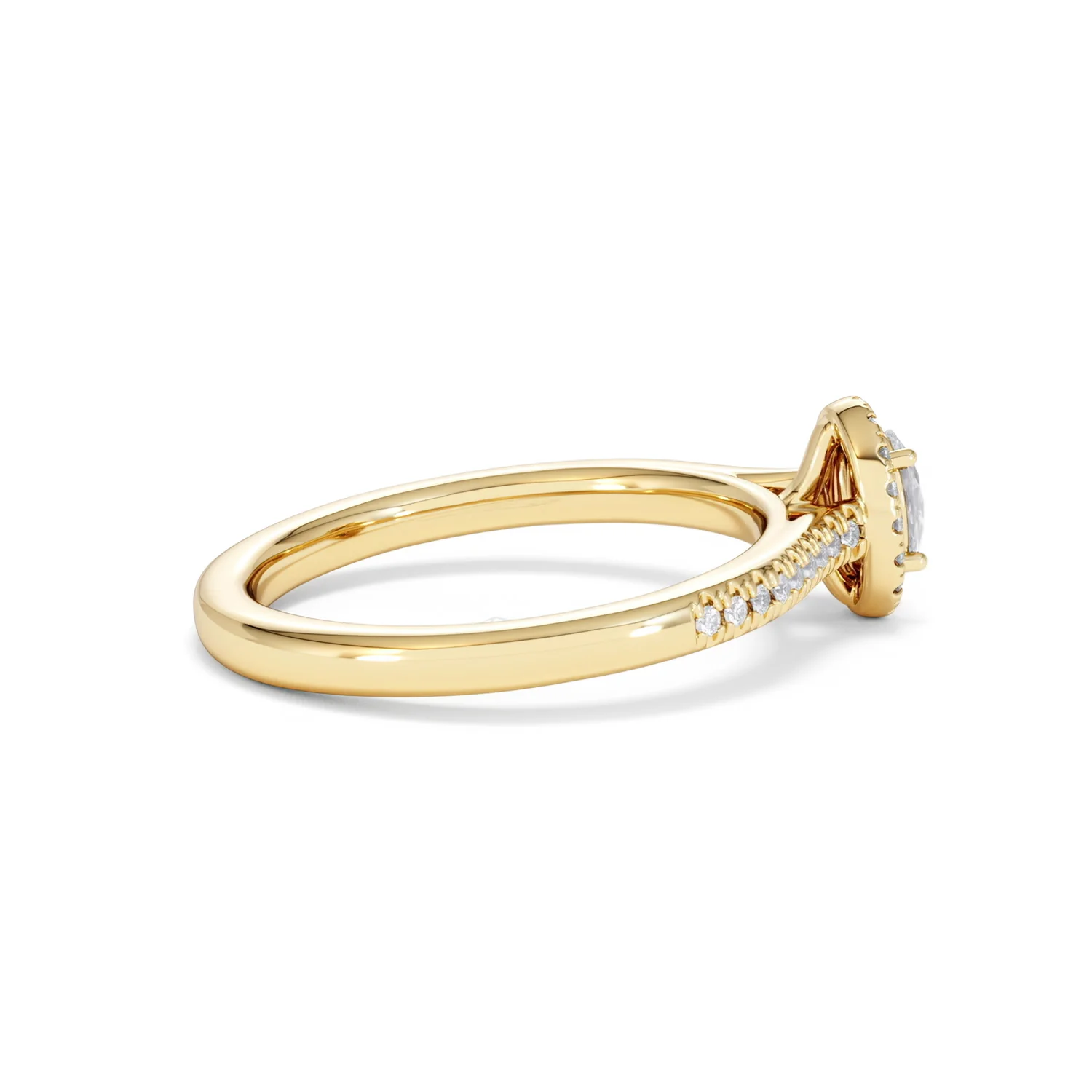 Lumia Oval Cut Lab Diamond Halo Ring 0.50ct F/VS in 18K Gold Vermeil - Image 33