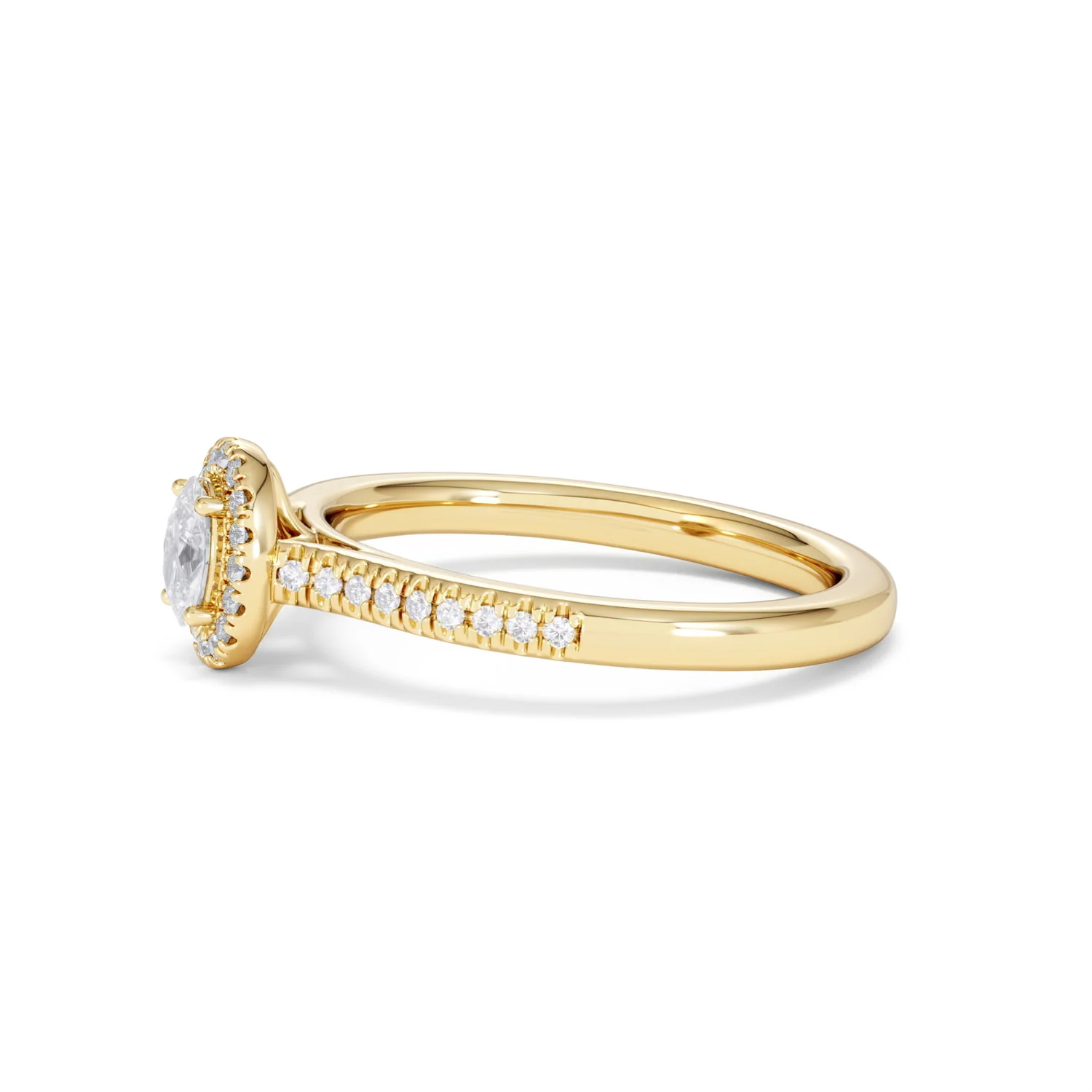 Lumia Oval Cut Lab Diamond Halo Ring 0.50ct F/VS in 18K Gold Vermeil - Image 74