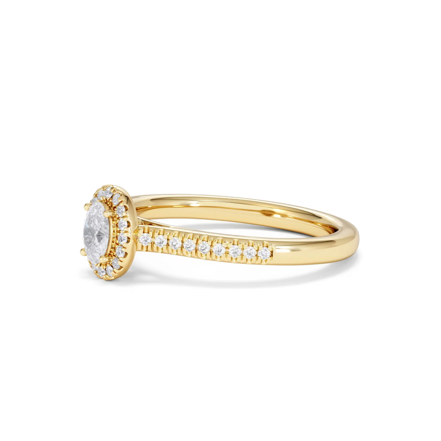 Lumia Oval Cut Lab Diamond Halo Ring 0.50ct F/VS in 18K Gold Vermeil - Image 78
