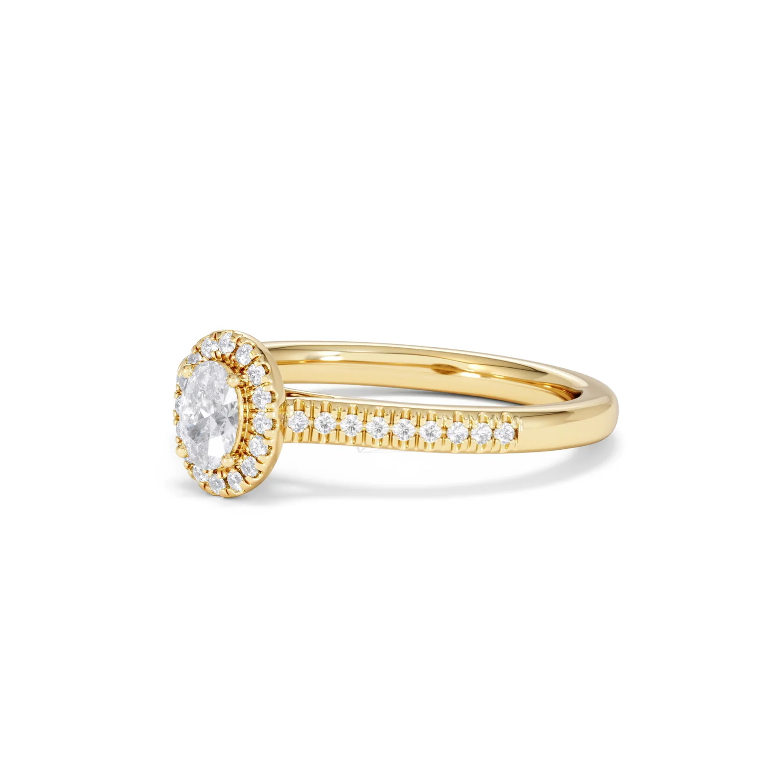 Lumia Oval Cut Lab Diamond Halo Ring 0.50ct F/VS in 18K Gold Vermeil - Image 81