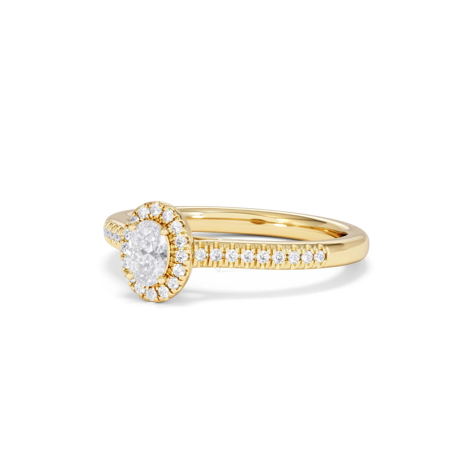 Lumia Oval Cut Lab Diamond Halo Ring 0.50ct F/VS in 18K Gold Vermeil - Image 83