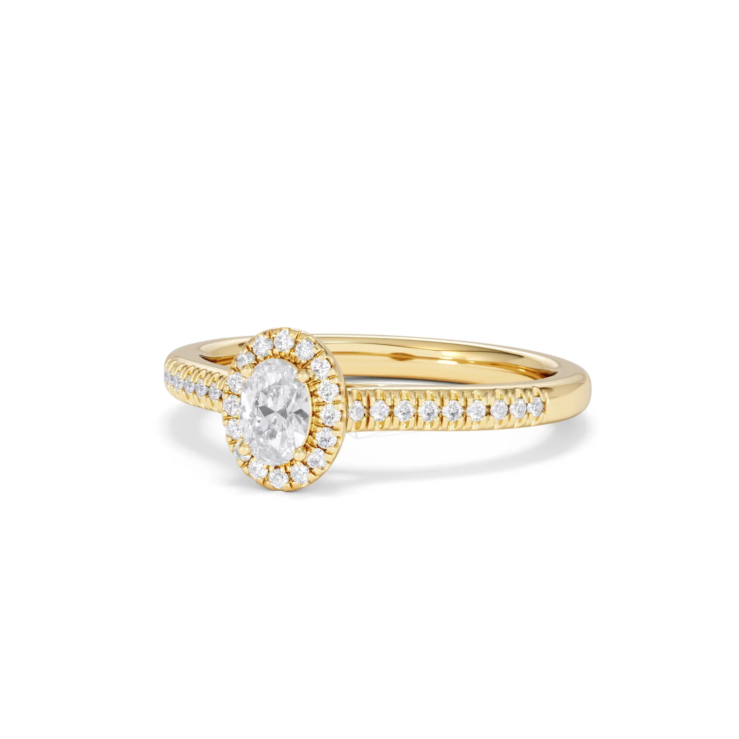 Lumia Oval Cut Lab Diamond Halo Ring 0.50ct F/VS in 18K Gold Vermeil - Image 85