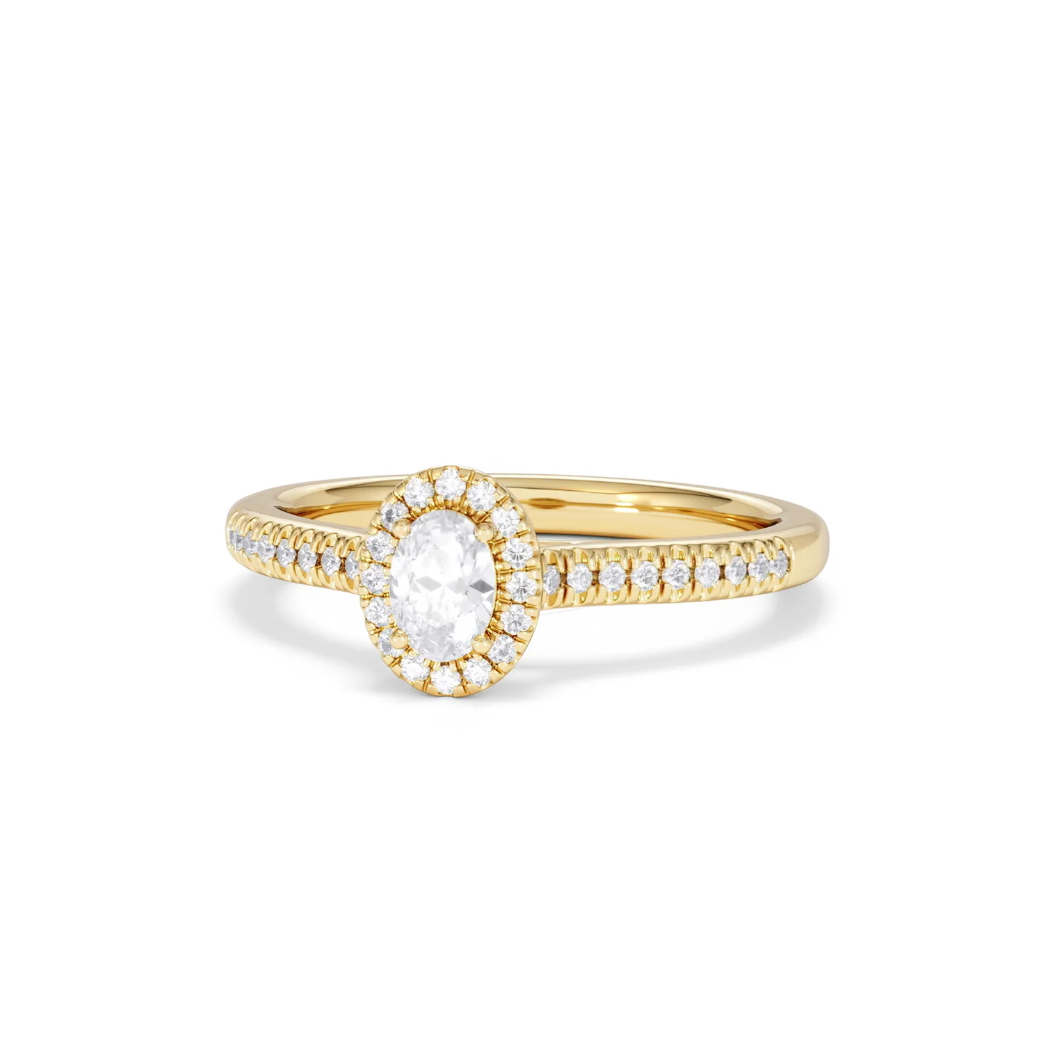 Lumia Oval Cut Lab Diamond Halo Ring 0.50ct F/VS in 18K Gold Vermeil - Image 87
