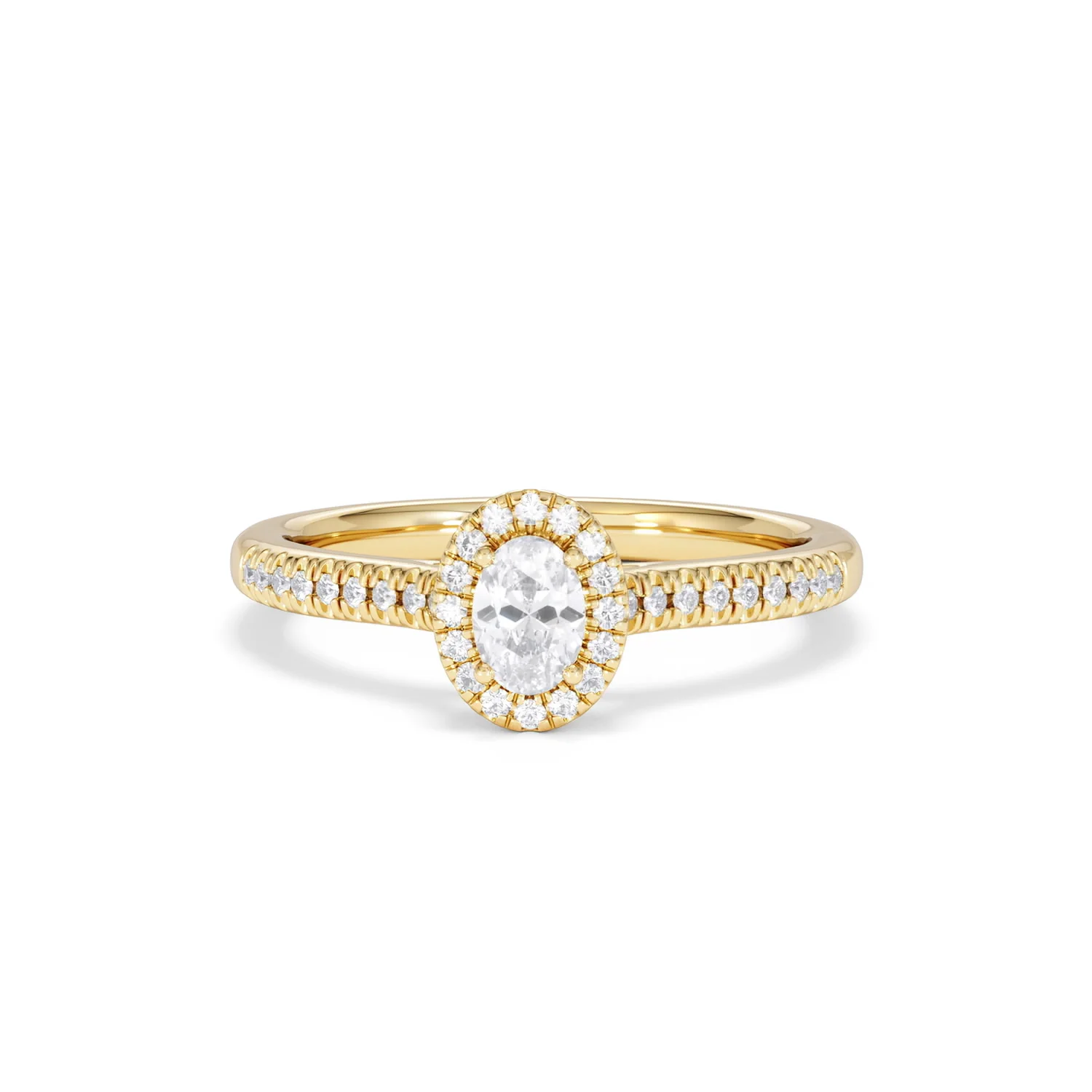 Lumia Oval Cut Lab Diamond Halo Ring 0.50ct F/VS in 18K Gold Vermeil - Image 89