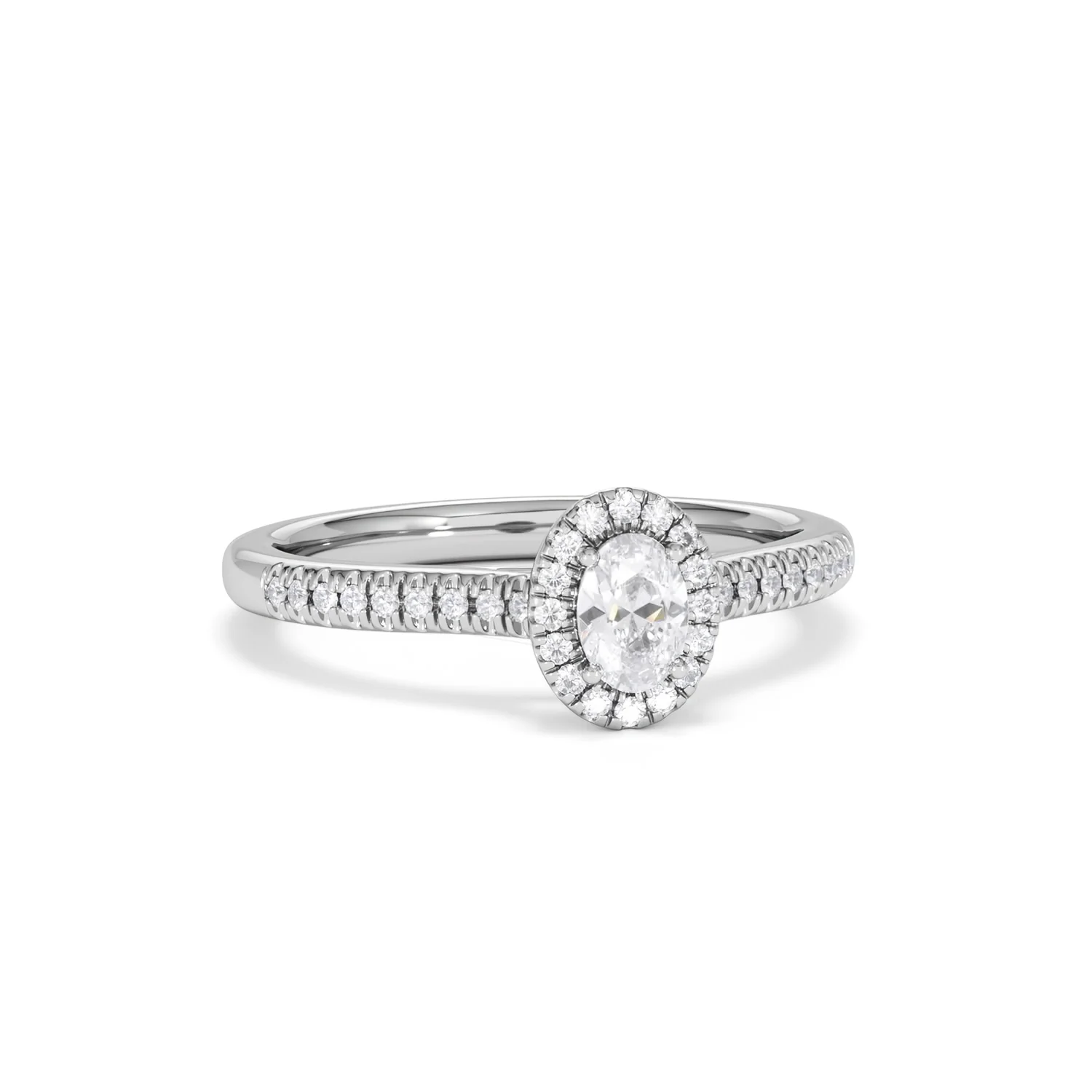 Lumia Oval Cut Lab Diamond Halo Ring 0.50ct F/VS in 925 Silver - Image 13