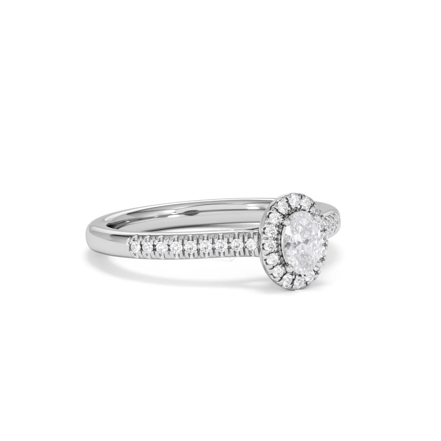 Lumia Oval Cut Lab Diamond Halo Ring 0.50ct F/VS in 925 Silver - Image 17