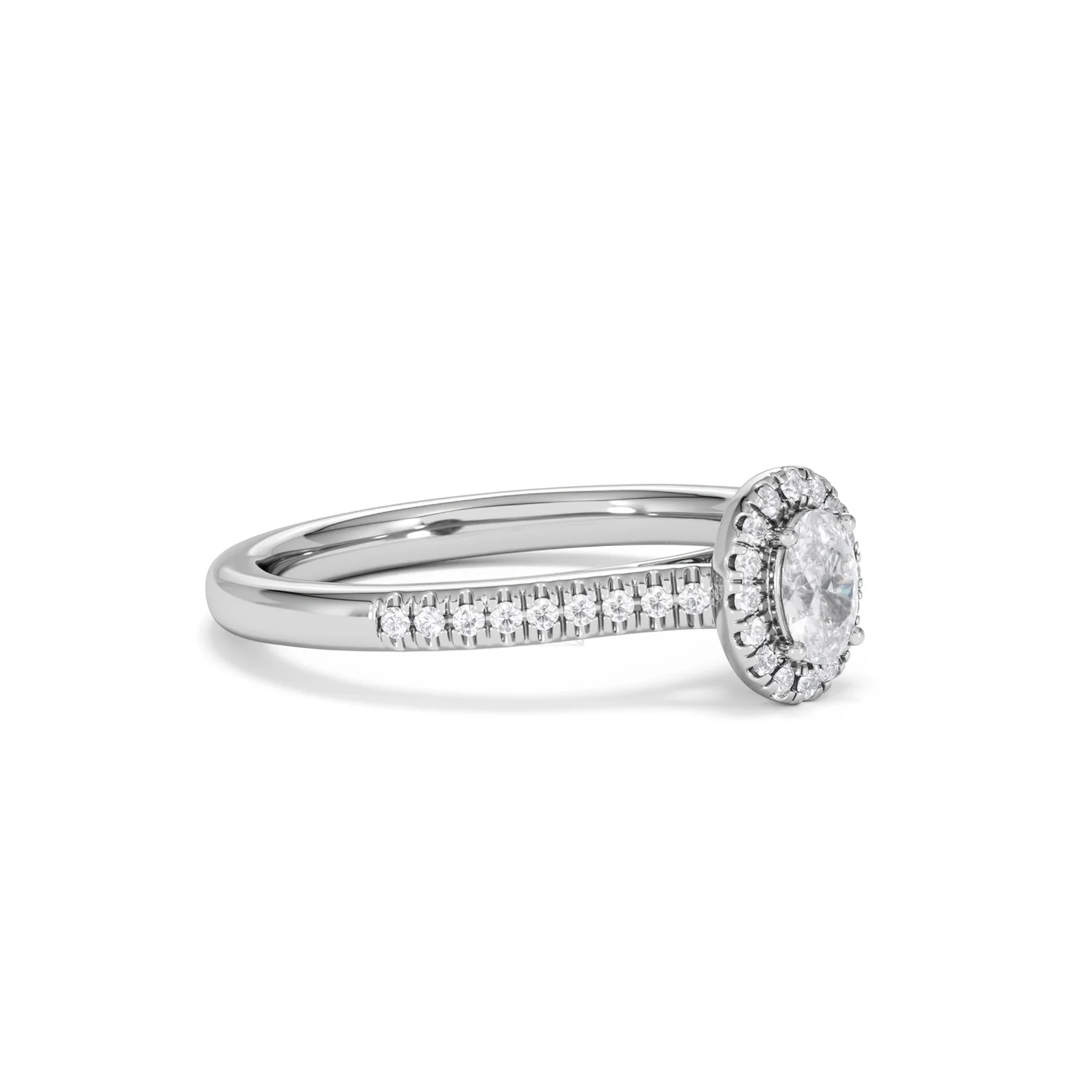 Lumia Oval Cut Lab Diamond Halo Ring 0.50ct F/VS in 925 Silver - Image 20