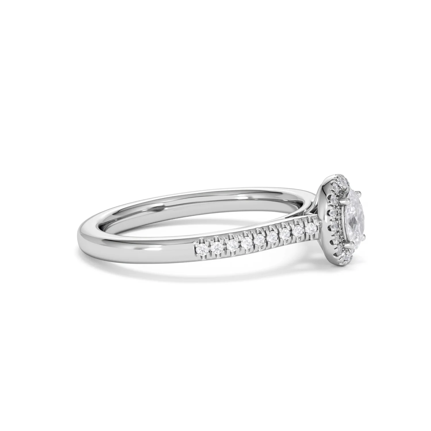 Lumia Oval Cut Lab Diamond Halo Ring 0.50ct F/VS in 925 Silver - Image 25