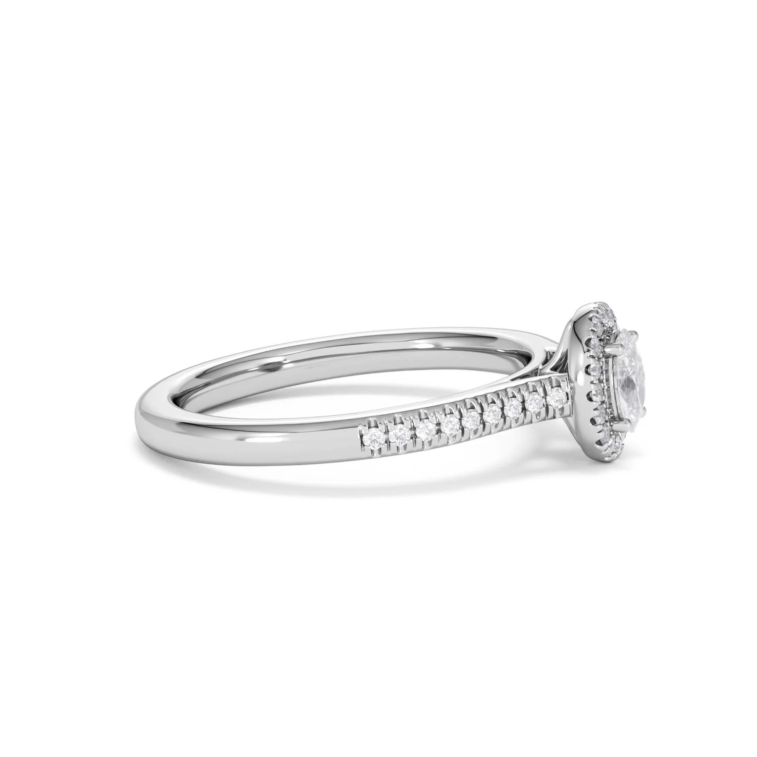 Lumia Oval Cut Lab Diamond Halo Ring 0.50ct F/VS in 925 Silver - Image 26