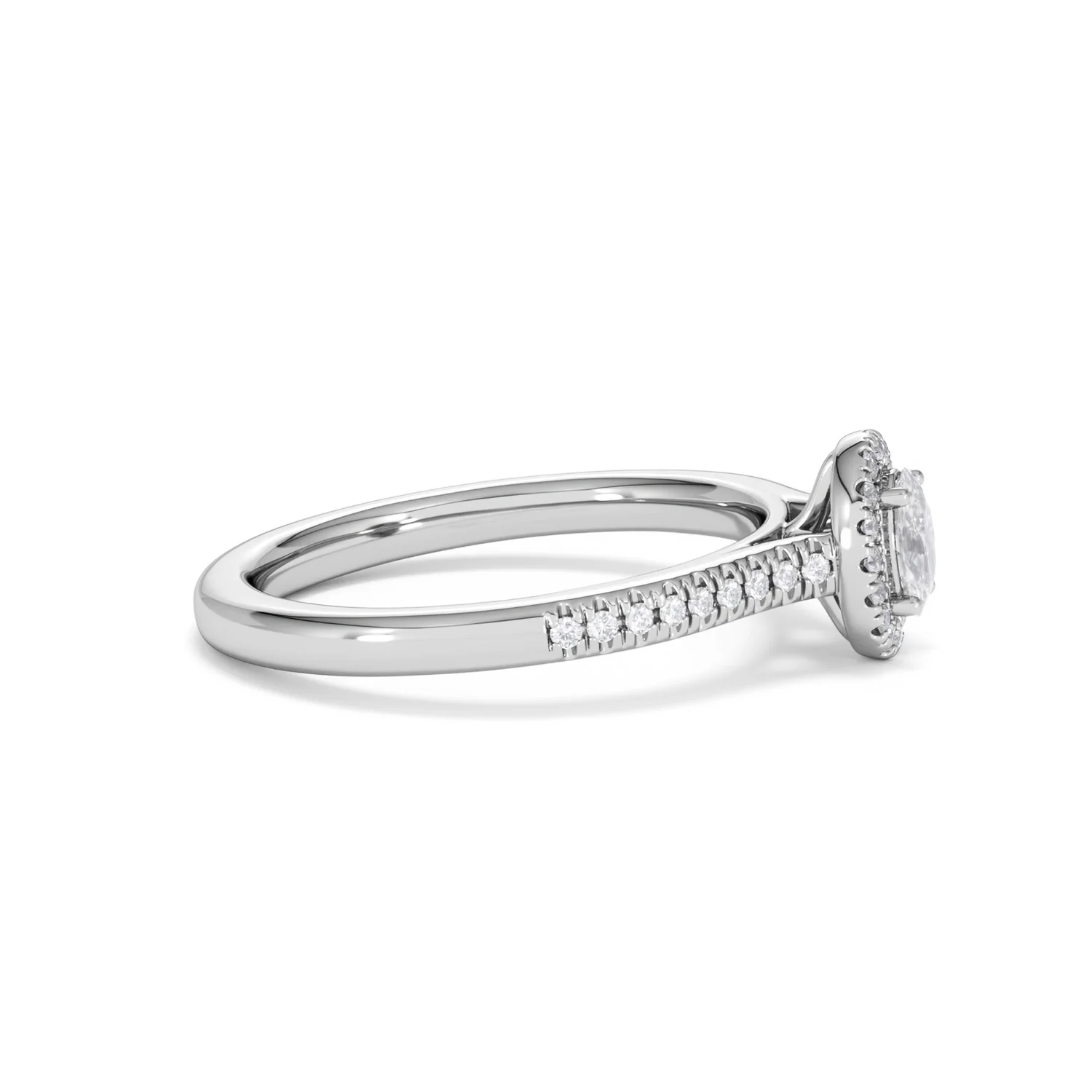 Lumia Oval Cut Lab Diamond Halo Ring 0.50ct F/VS in 925 Silver - Image 27