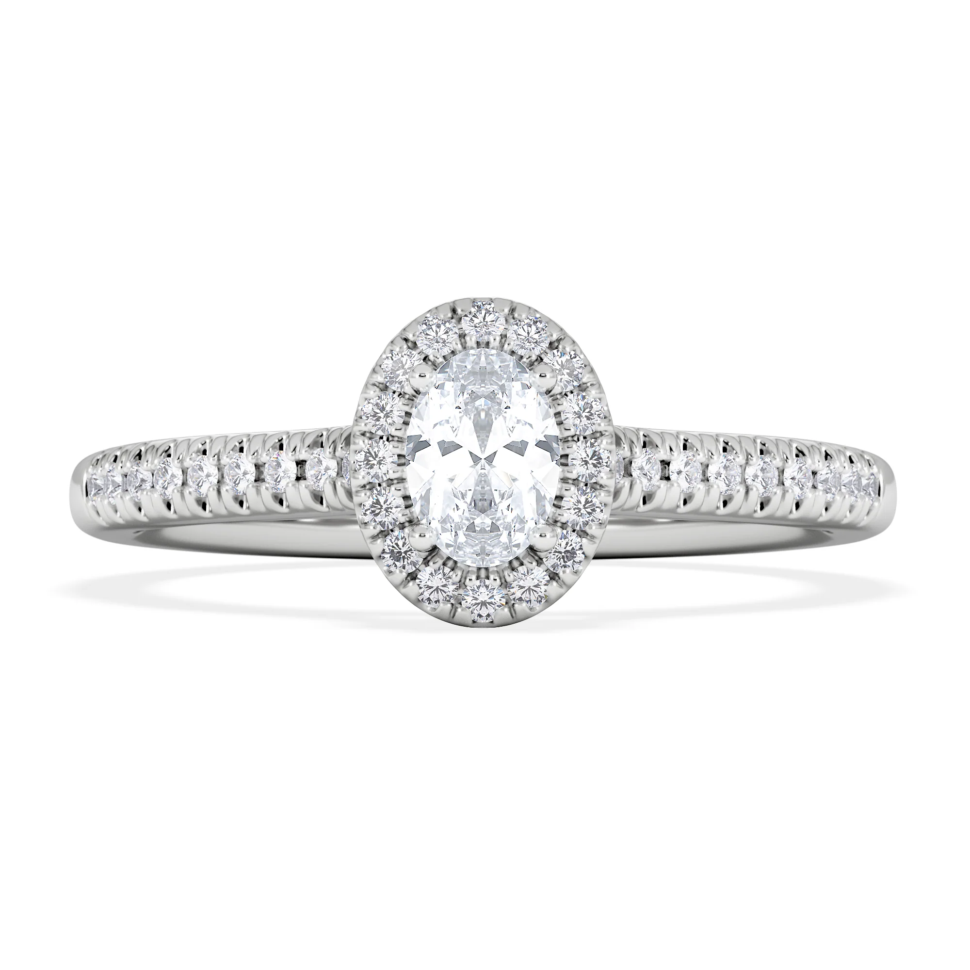 Lumia Oval Cut Lab Diamond Halo Ring 0.50ct F/VS in 925 Silver - Image 7