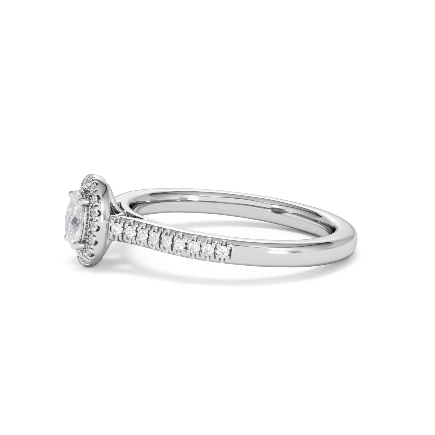 Lumia Oval Cut Lab Diamond Halo Ring 0.50ct F/VS in 925 Silver - Image 74