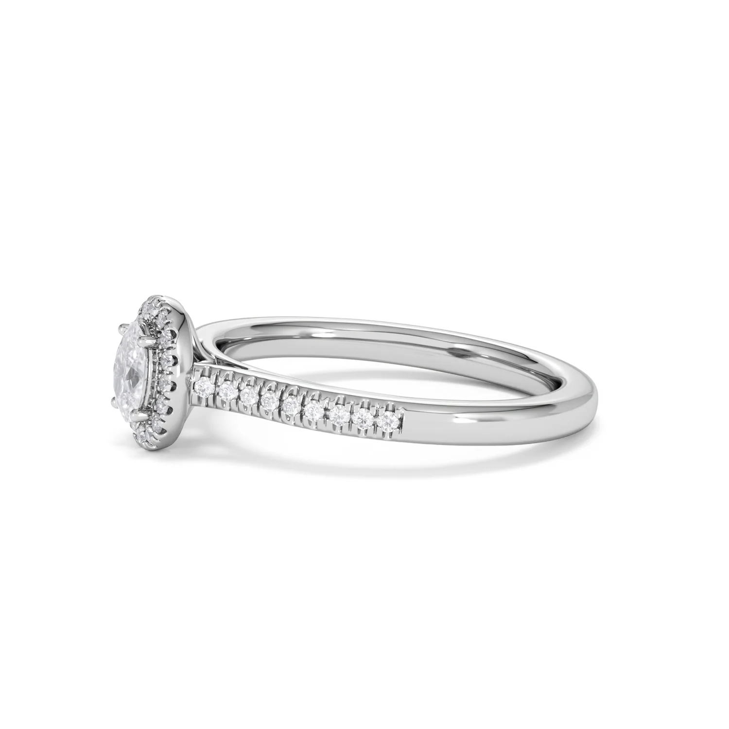 Lumia Oval Cut Lab Diamond Halo Ring 0.50ct F/VS in 925 Silver - Image 75