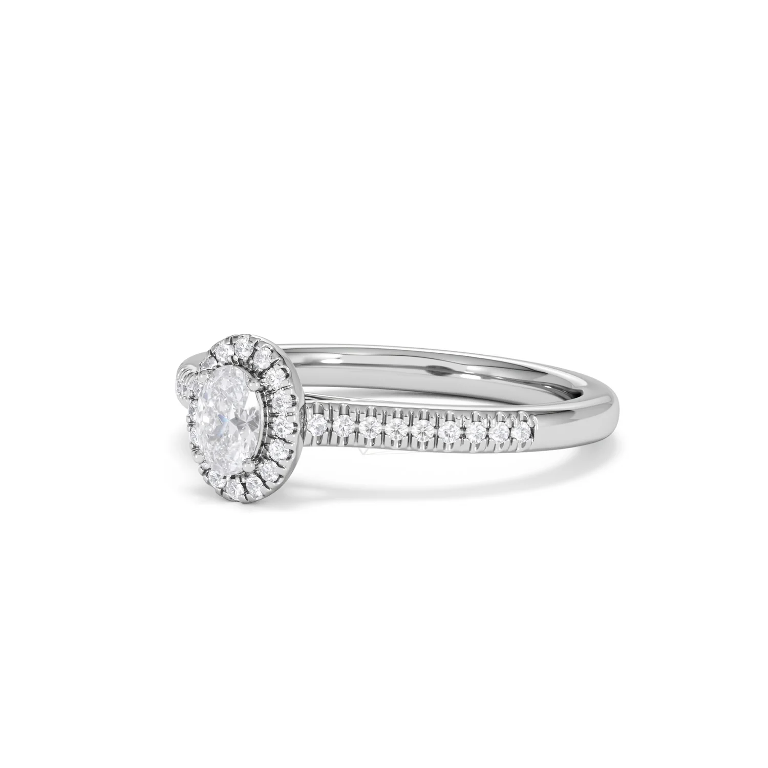 Lumia Oval Cut Lab Diamond Halo Ring 0.50ct F/VS in 925 Silver - Image 82
