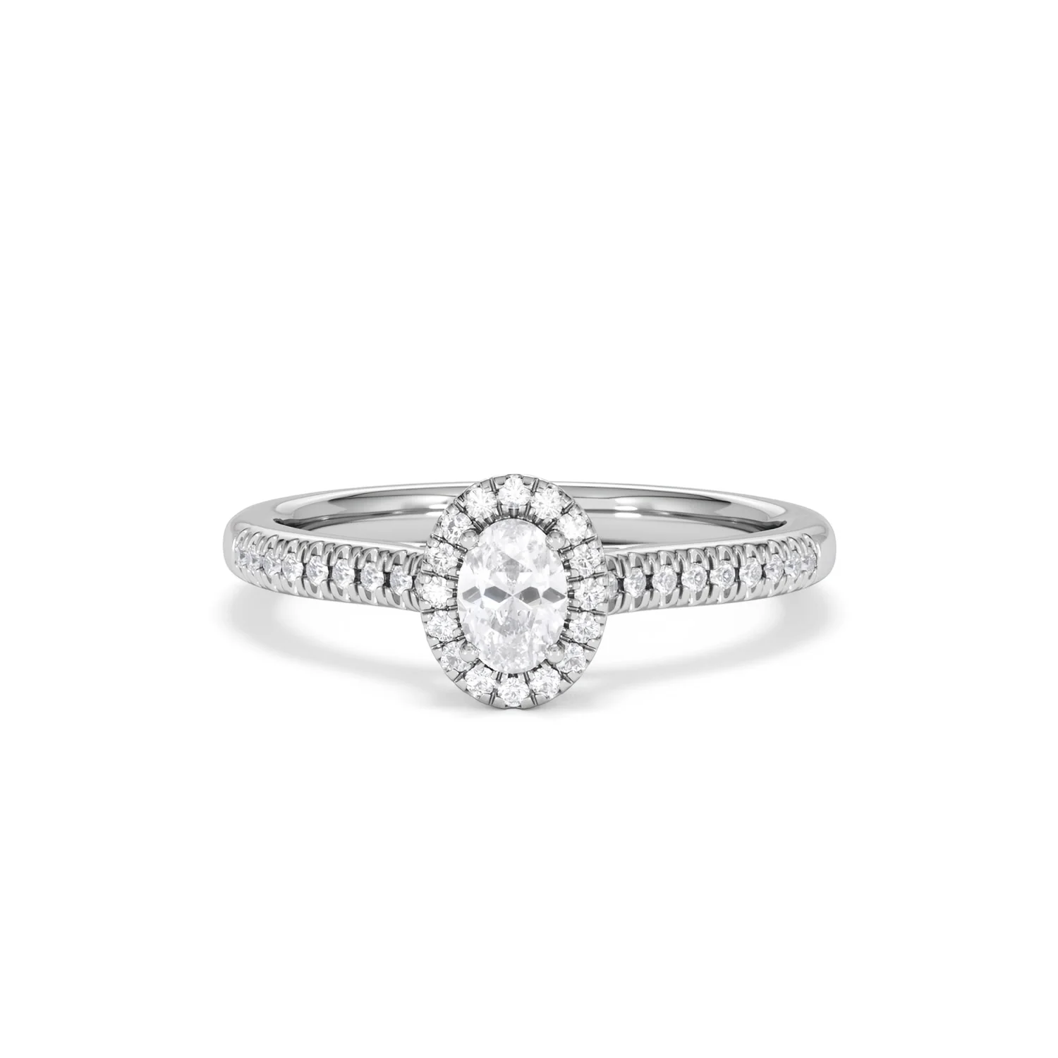Lumia Oval Cut Lab Diamond Halo Ring 0.50ct F/VS in 925 Silver - Image 89