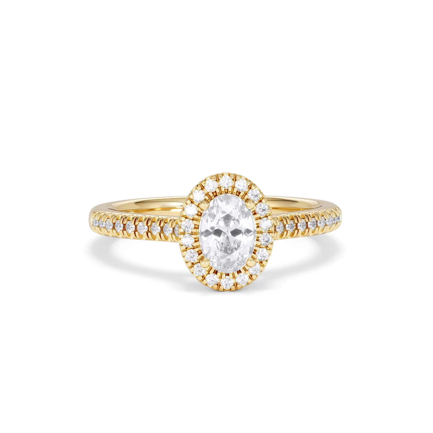 Lumia Oval Cut Lab Diamond Halo Ring 0.70ct F/VS in 9K Gold - Image 11