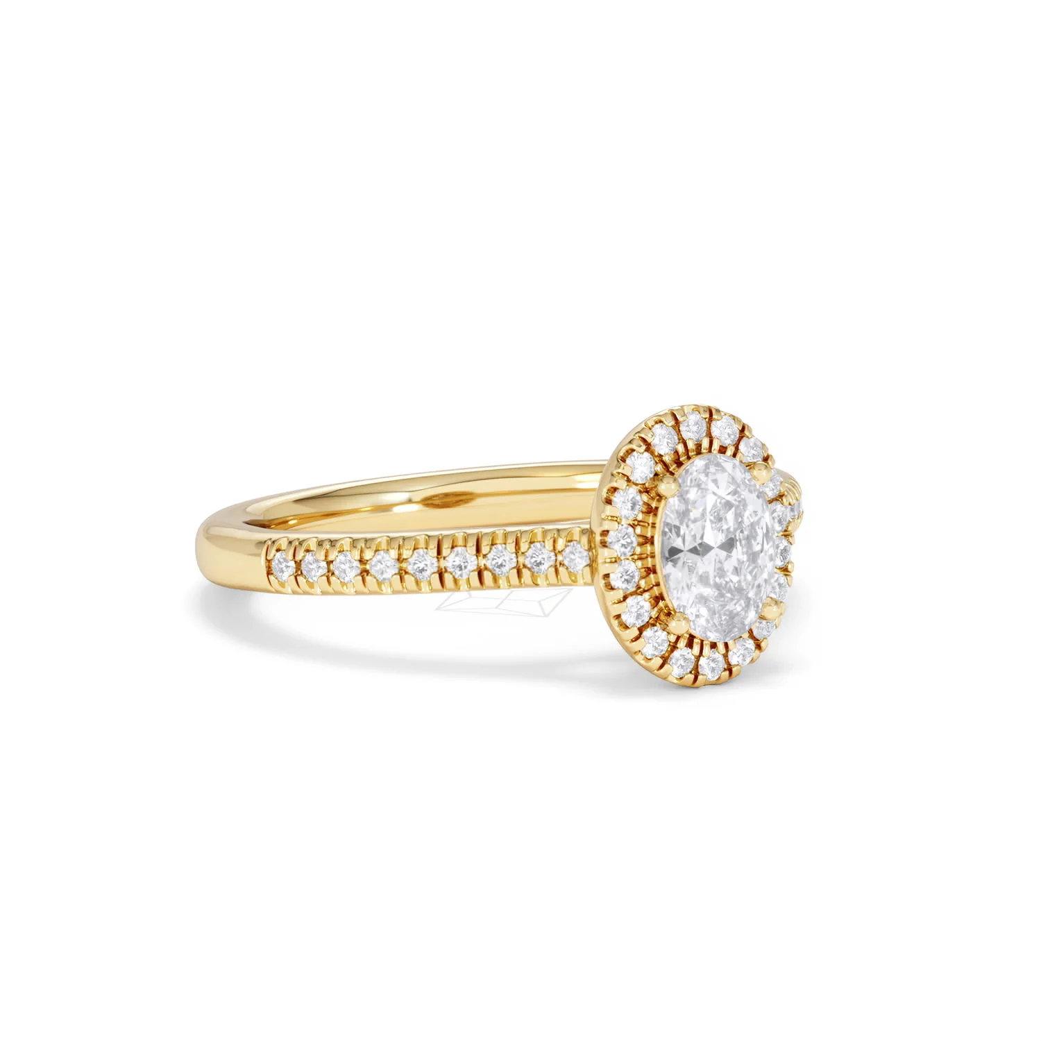 Lumia Oval Cut Lab Diamond Halo Ring 0.70ct F/VS in 9K Gold - Image 17