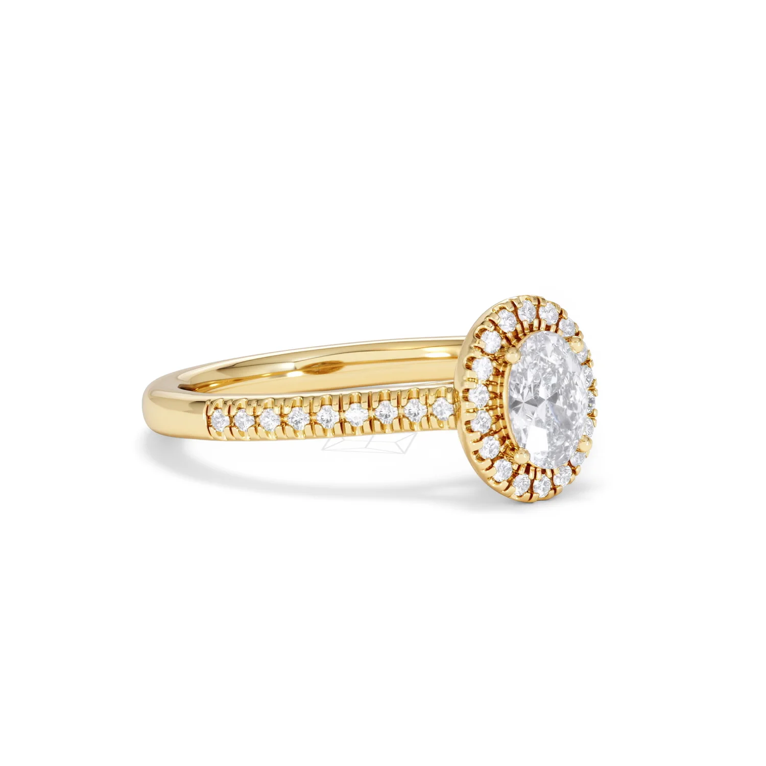 Lumia Oval Cut Lab Diamond Halo Ring 0.70ct F/VS in 9K Gold - Image 18