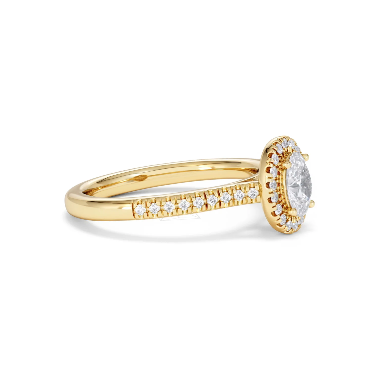 Lumia Oval Cut Lab Diamond Halo Ring 0.70ct F/VS in 9K Gold - Image 23