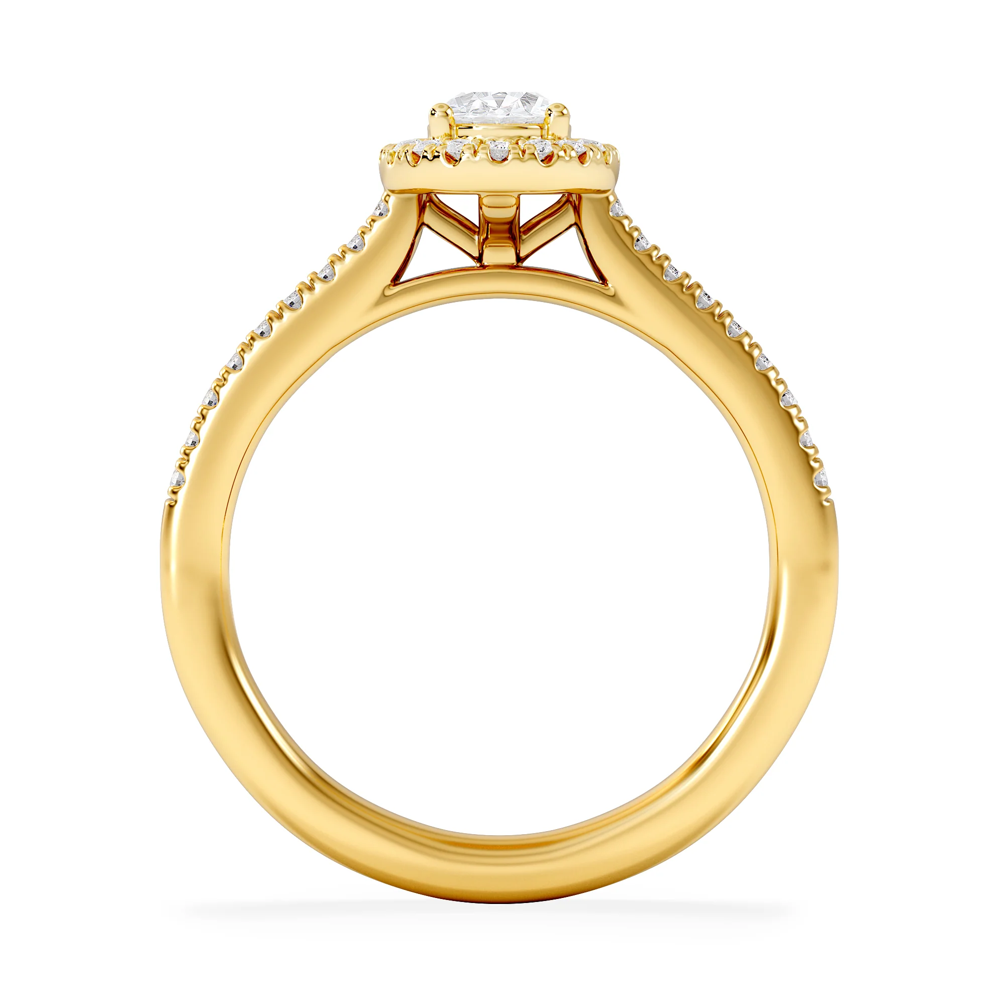 Lumia Oval Cut Lab Diamond Halo Ring 0.70ct F/VS in 9K Gold - Image 3